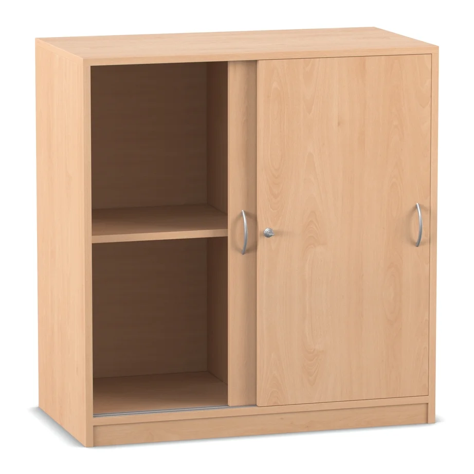 Unter-Schiebetürenschrank - mit Mittelwand, Buche hell