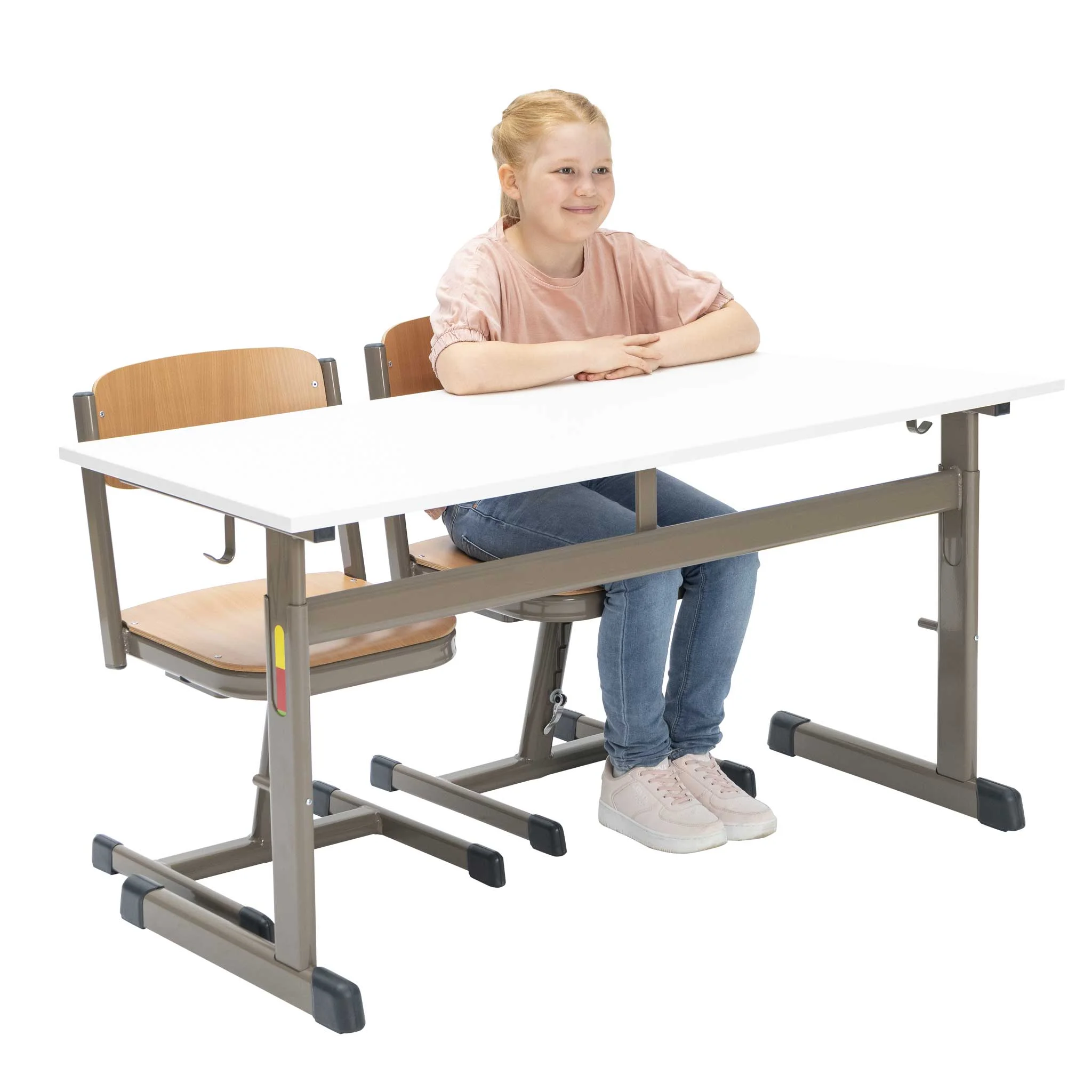 Schreibtisch, Schülerstuhl, Klassenzimmermöbel, Tischgestell, Holzstuhl