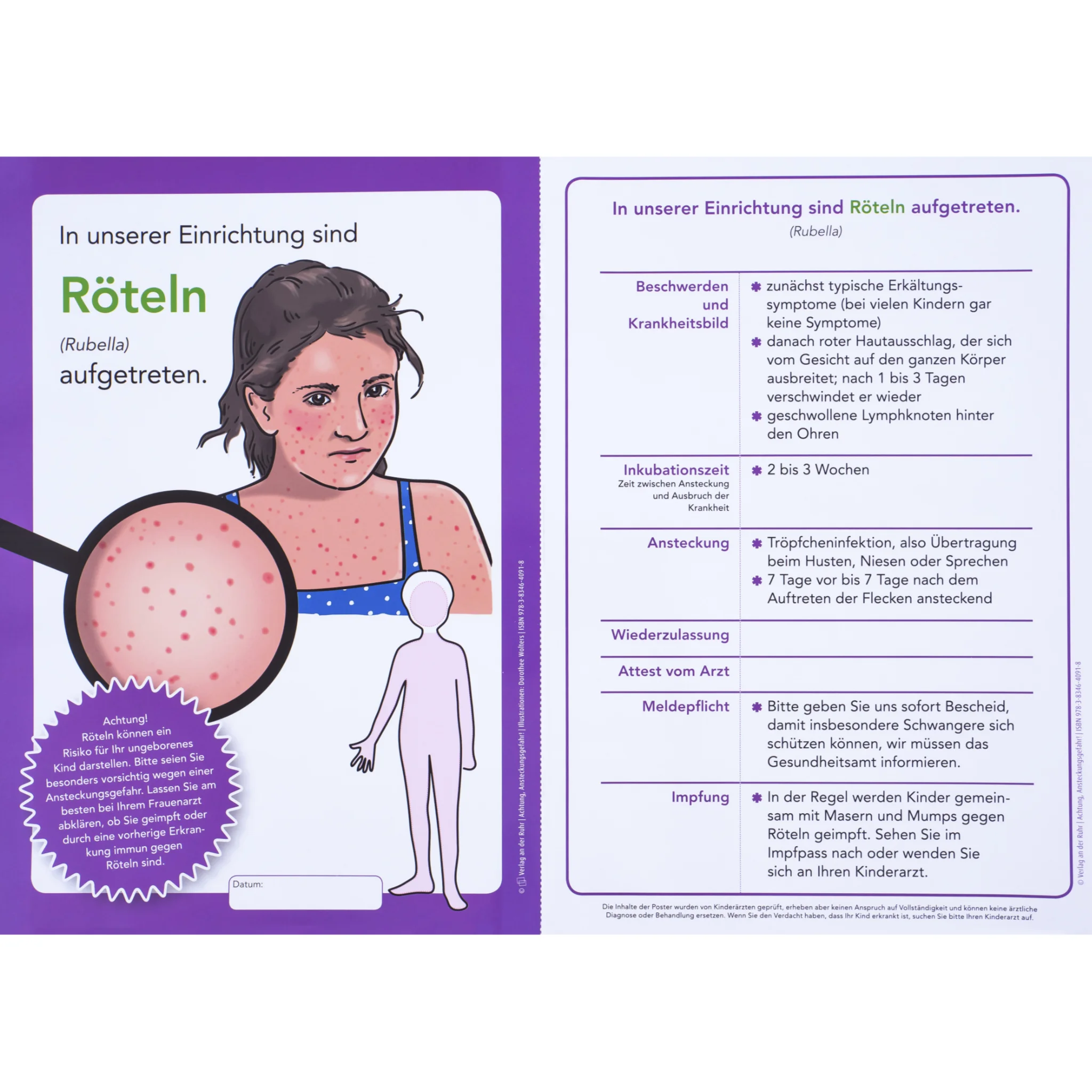Röteln, Aufgetreten, Illustration, Medizinalpflaster, Infektionskrankheit
