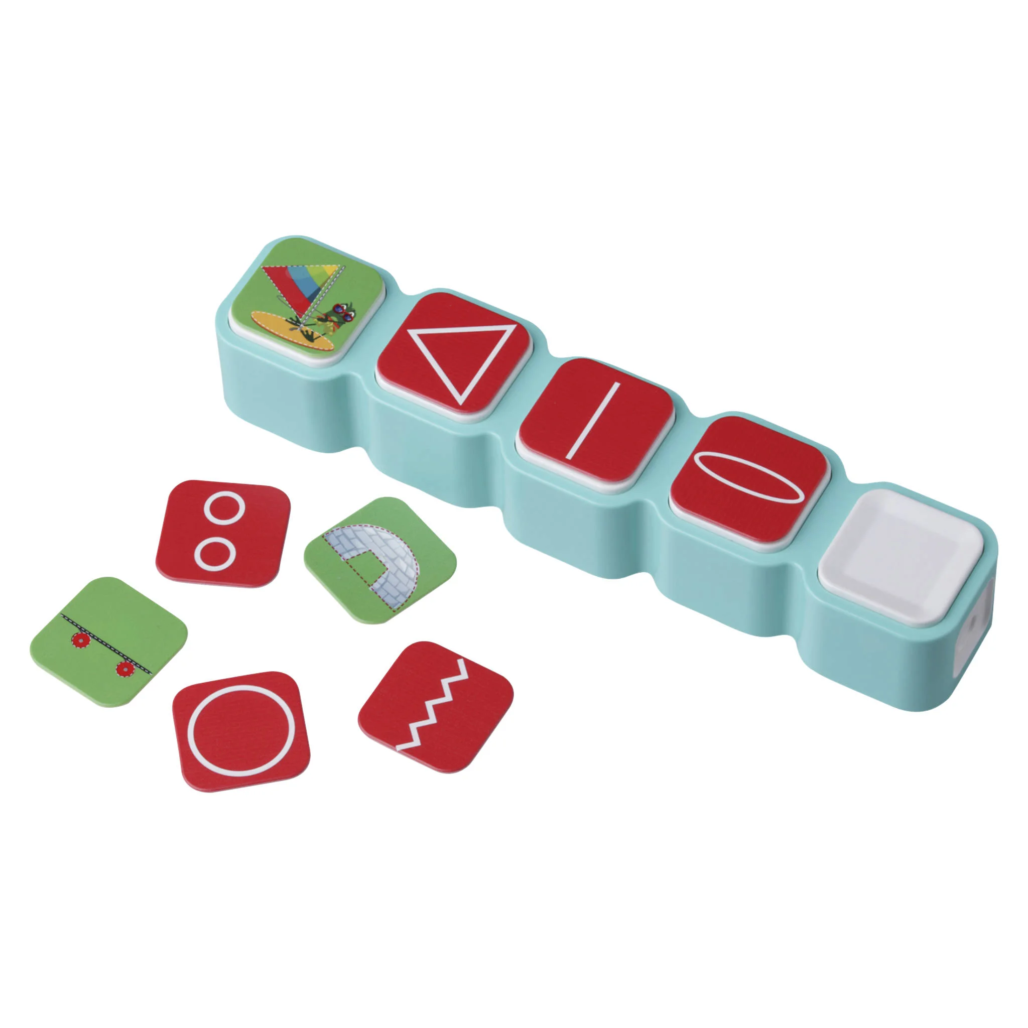 shape-puzzle, card-pieces, educational-toy, geometric-puzzle, colors-red-green