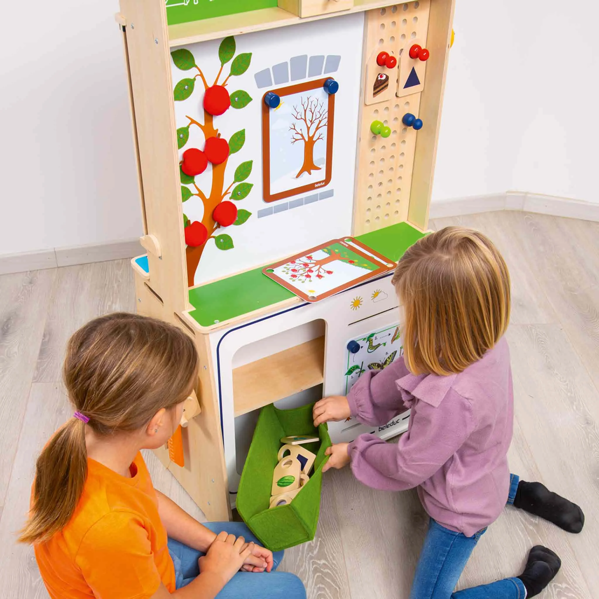 Kaufladen, Holzspielzeug, Baum motif, Farbenfrohes Spiel, Sortierkasten