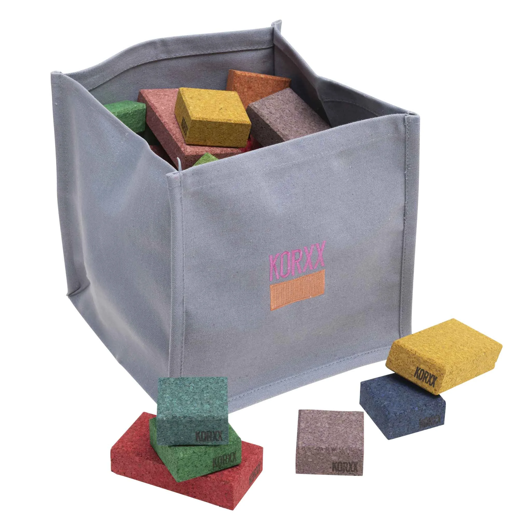 38 bunte Kork-Bausteine