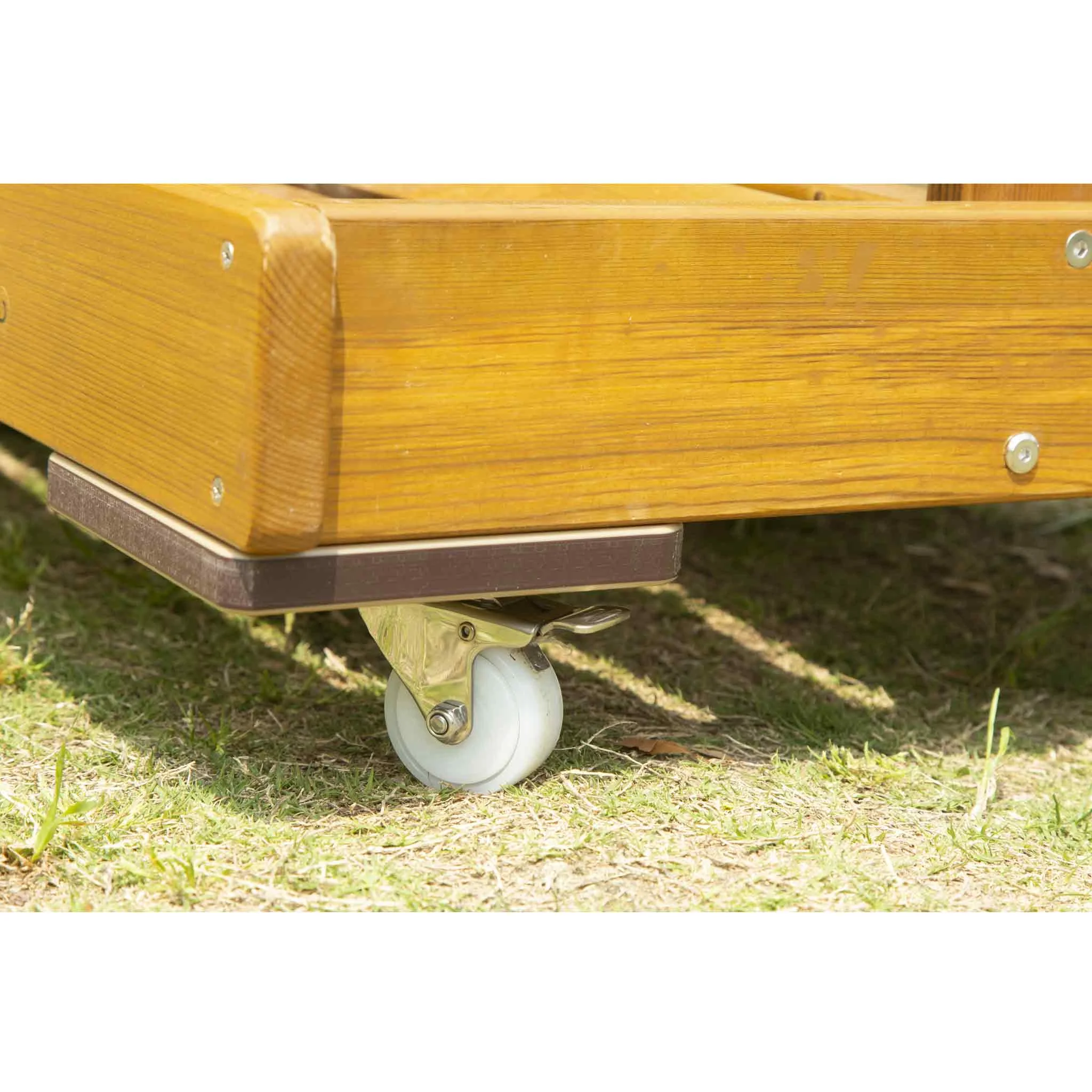 schwenkbar, rollentisch-puffer, holzstruktur, raeder, mobiler boden
