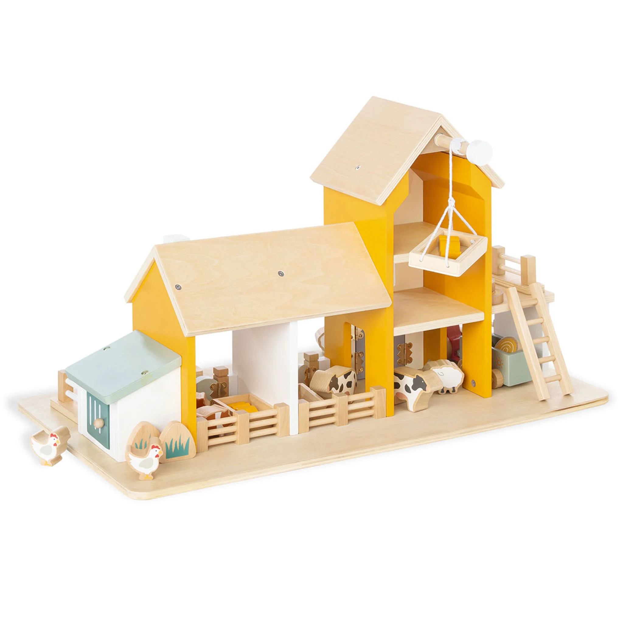 Holzspielzeug, Hühnerstall, Bauernhof, Kuhstall, Holzelemente