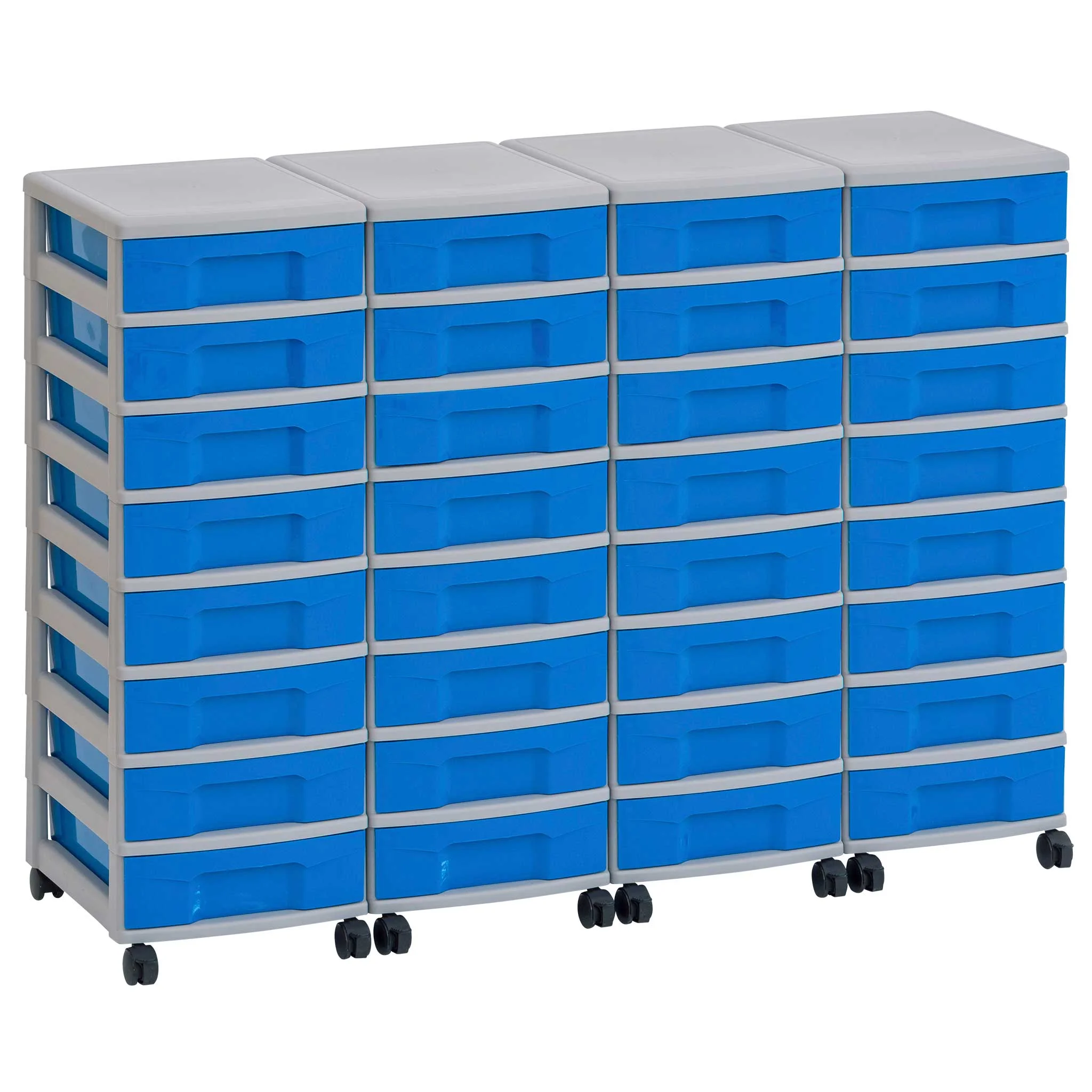 Kunststoffboxen, Schubladenschrank, Rollschublade, Aufbewahrungssystem, Blaue Schubladen