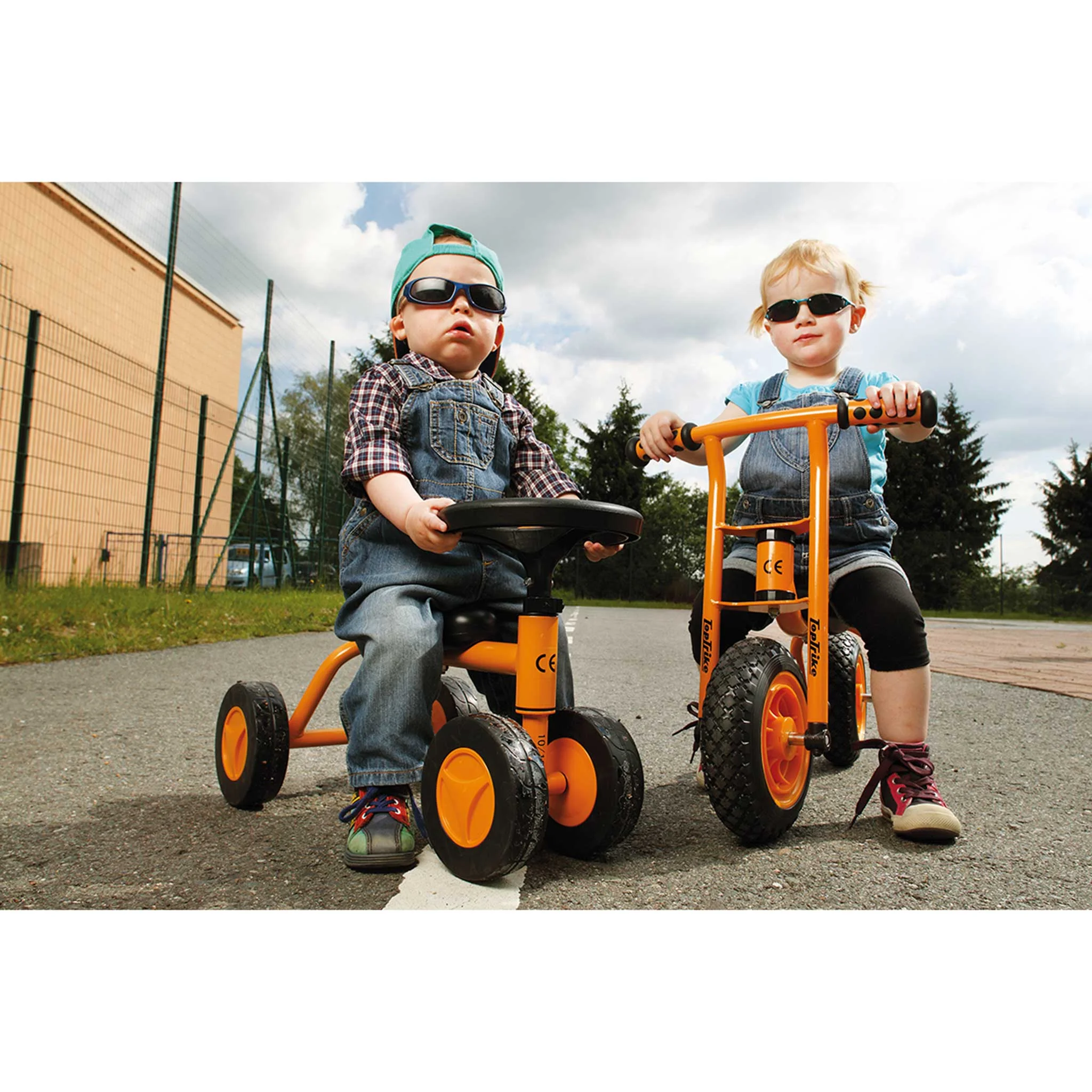 Kindertrike, Trike, Orange, Sicherheitsbrille, Kinderwagen-ähnlich
