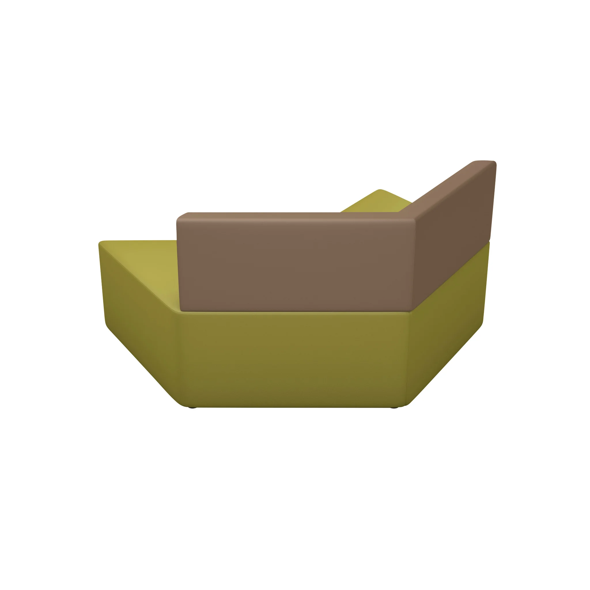 sofa, sectional, grün, braun, modular