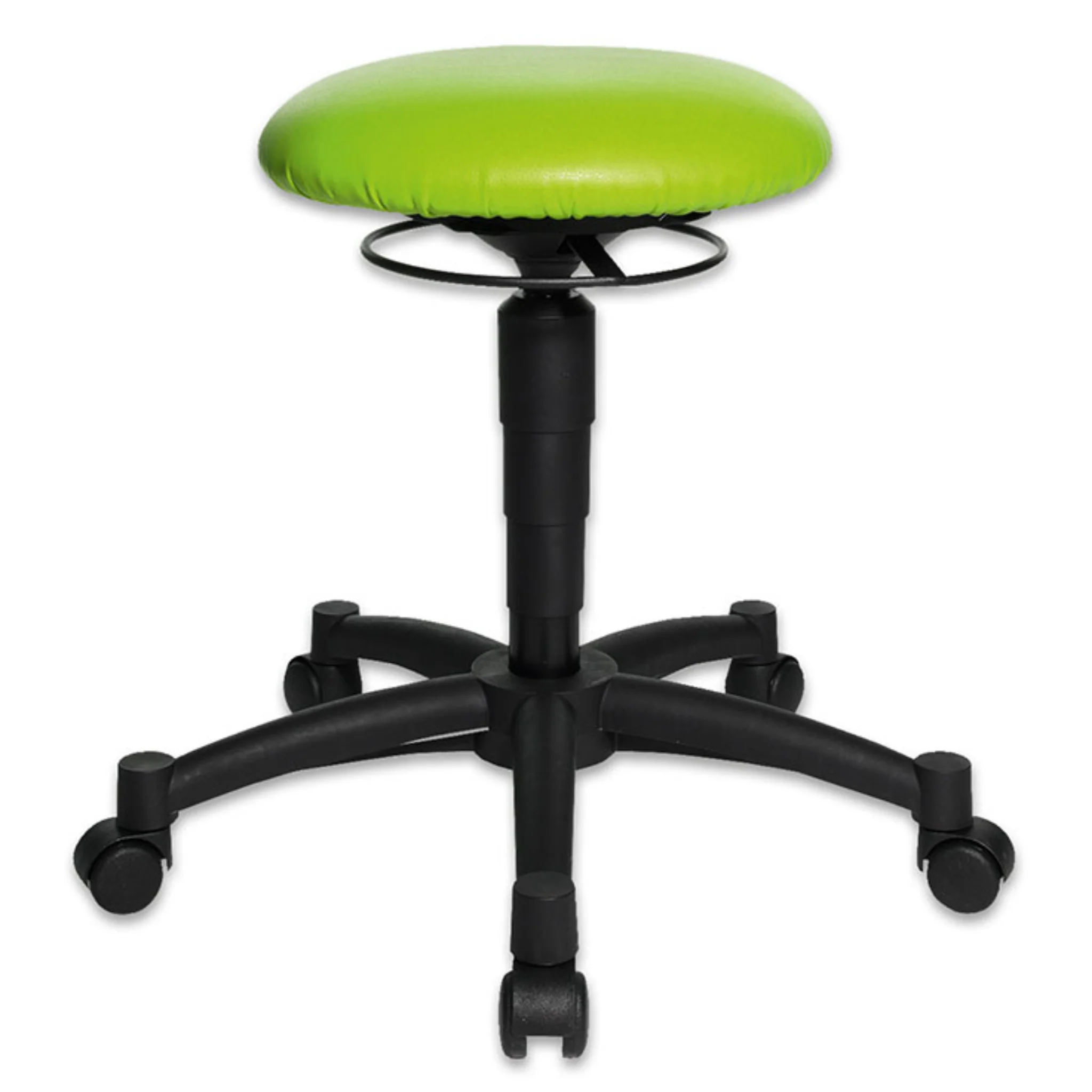 stuhl, hocker, rollen, grüner_sitz, verstellbar