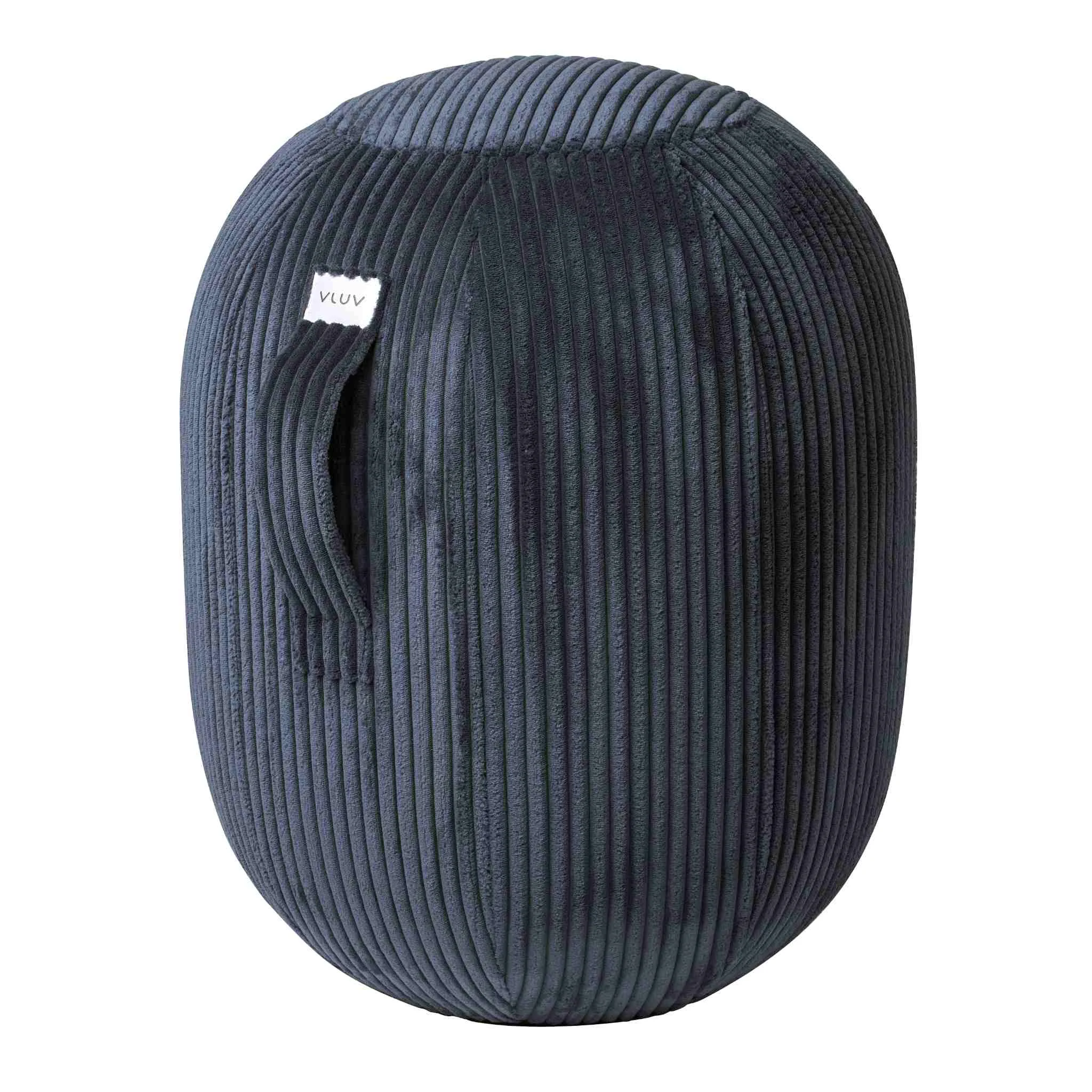 Sessel, Pouf, Corduroy, Nachtblau, Knotenkissen