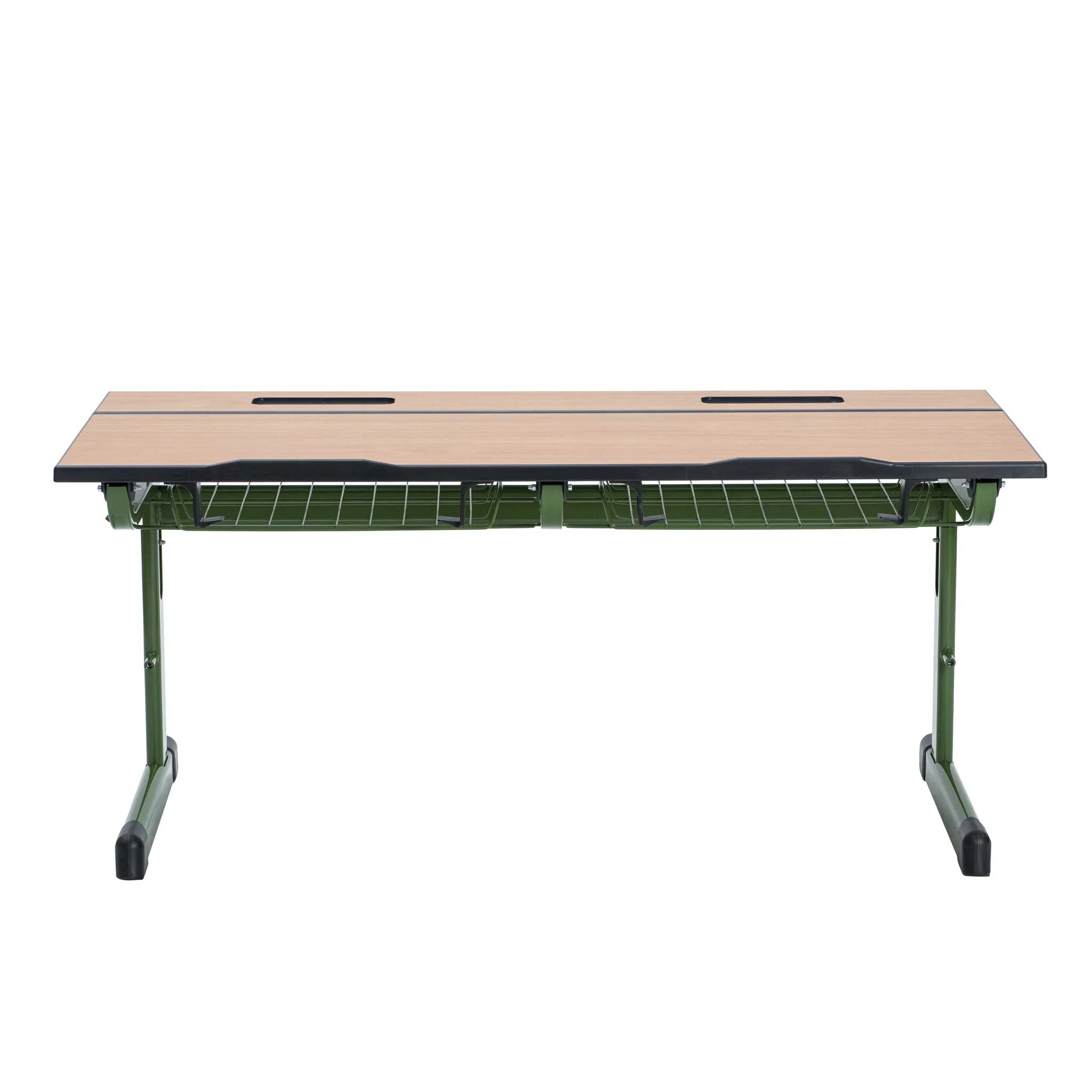 Schreibtisch, Klapptisch, Holzoberfläche, Metallrahmen, Grün