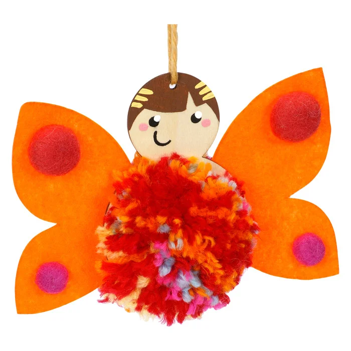Feltanlitz, Schmetterling, Handarbeit, Pompon, Hängefigur