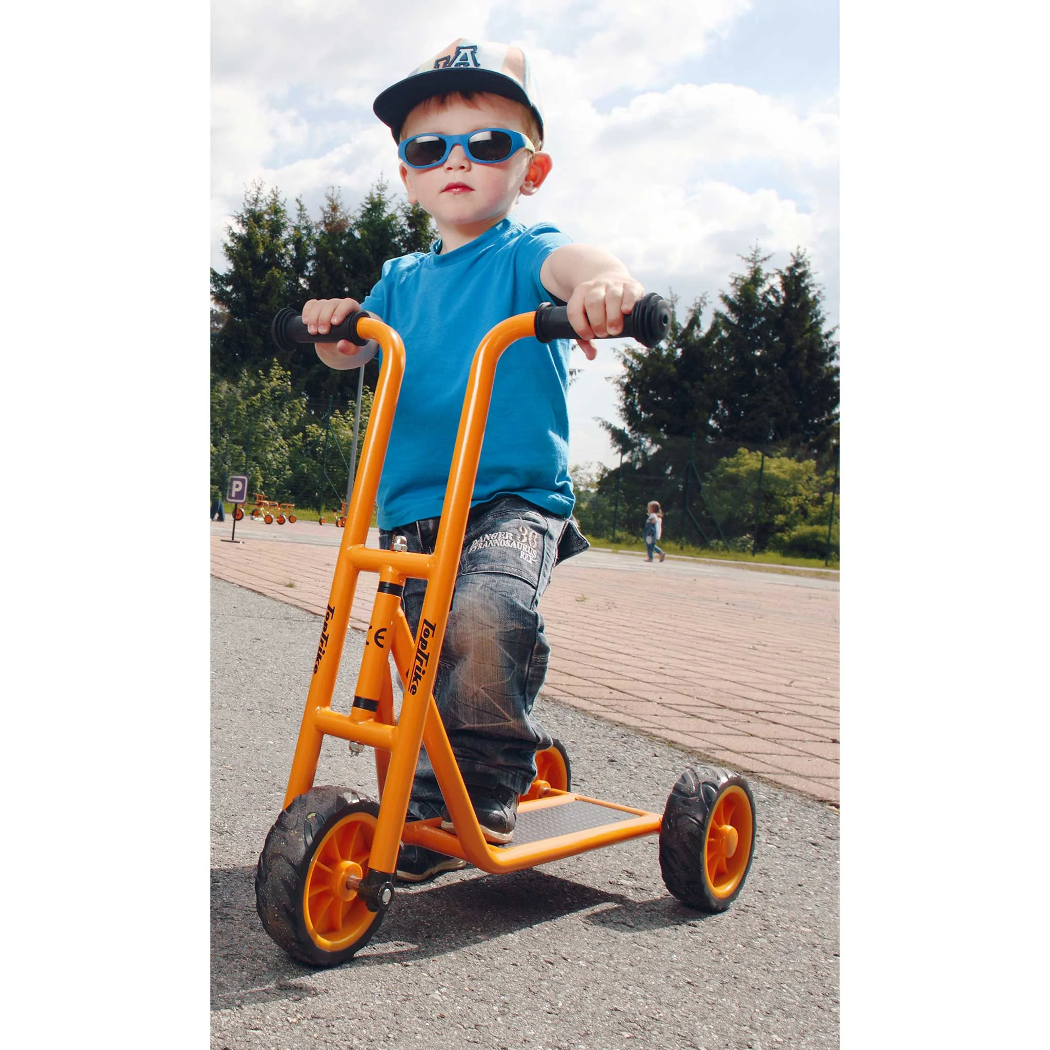 Kinderroller, Dreirad, orange, Schaumreifen, Kleinkind
