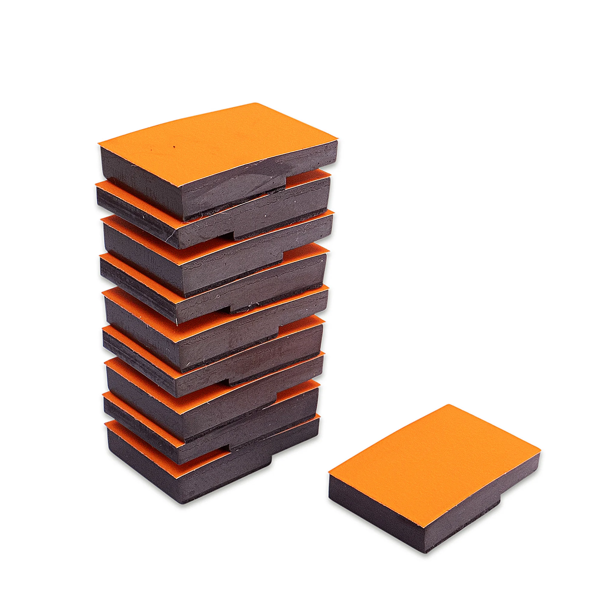 Klebeblock, Schwammblock, Stapelblöcke, orange Oberfläche, Kissenheber
