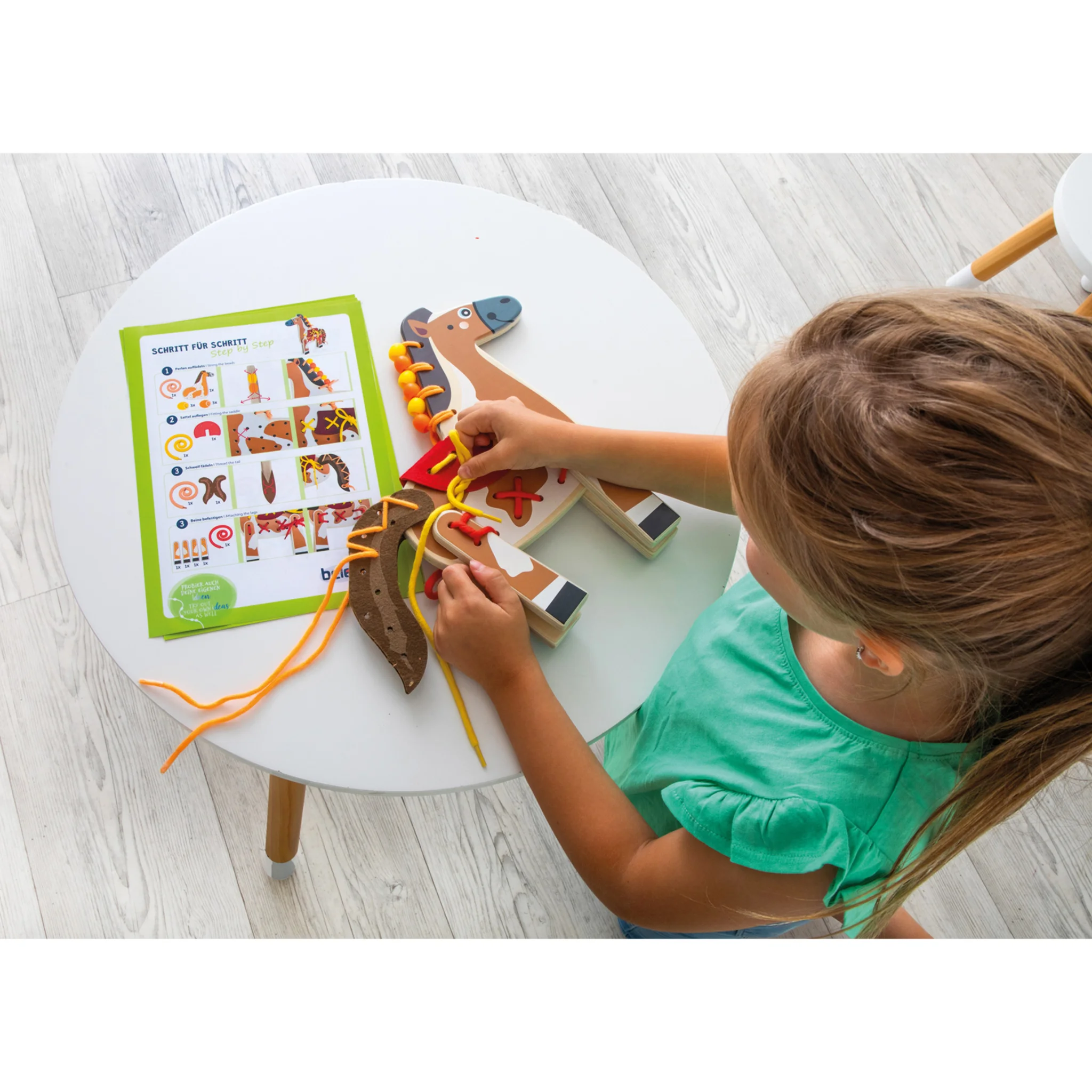 Kinderpuzzle, Holzspielzeug, Loom, Giraffenfigur, Bastelset