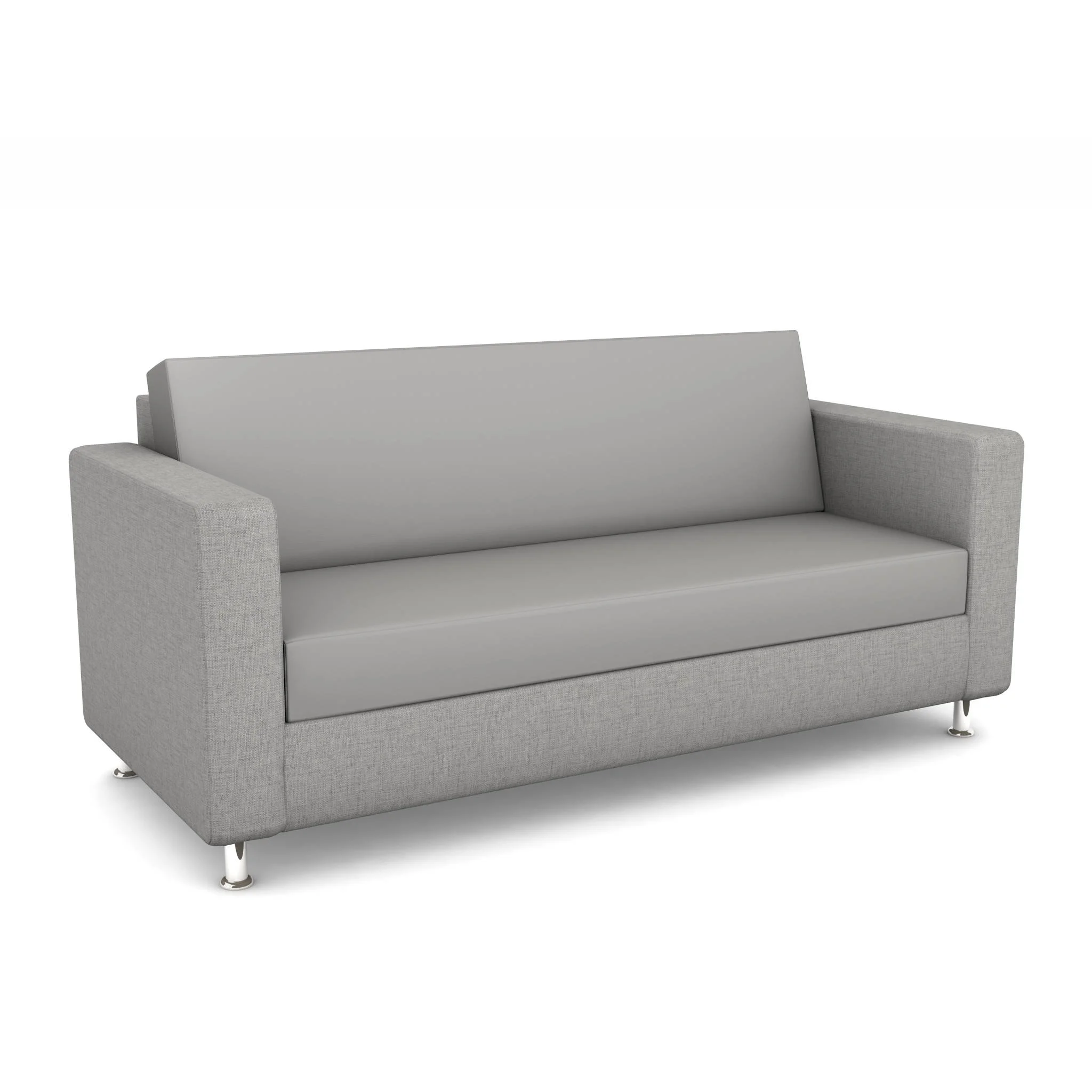 Sofa, Grau, Zweisitzer, Stoff, Bezug aus Textil