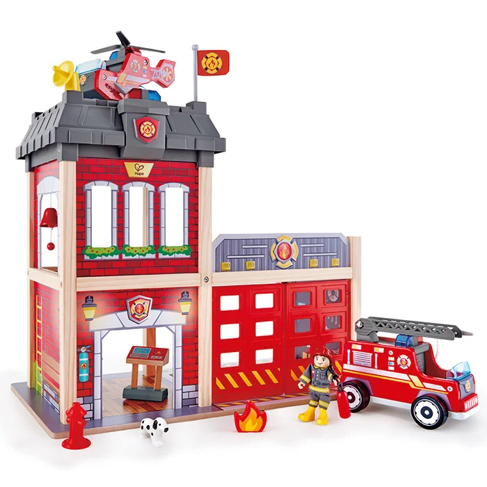Feuerwache, Feuerwehr, Spielzeug, Holzplastik, Figuren