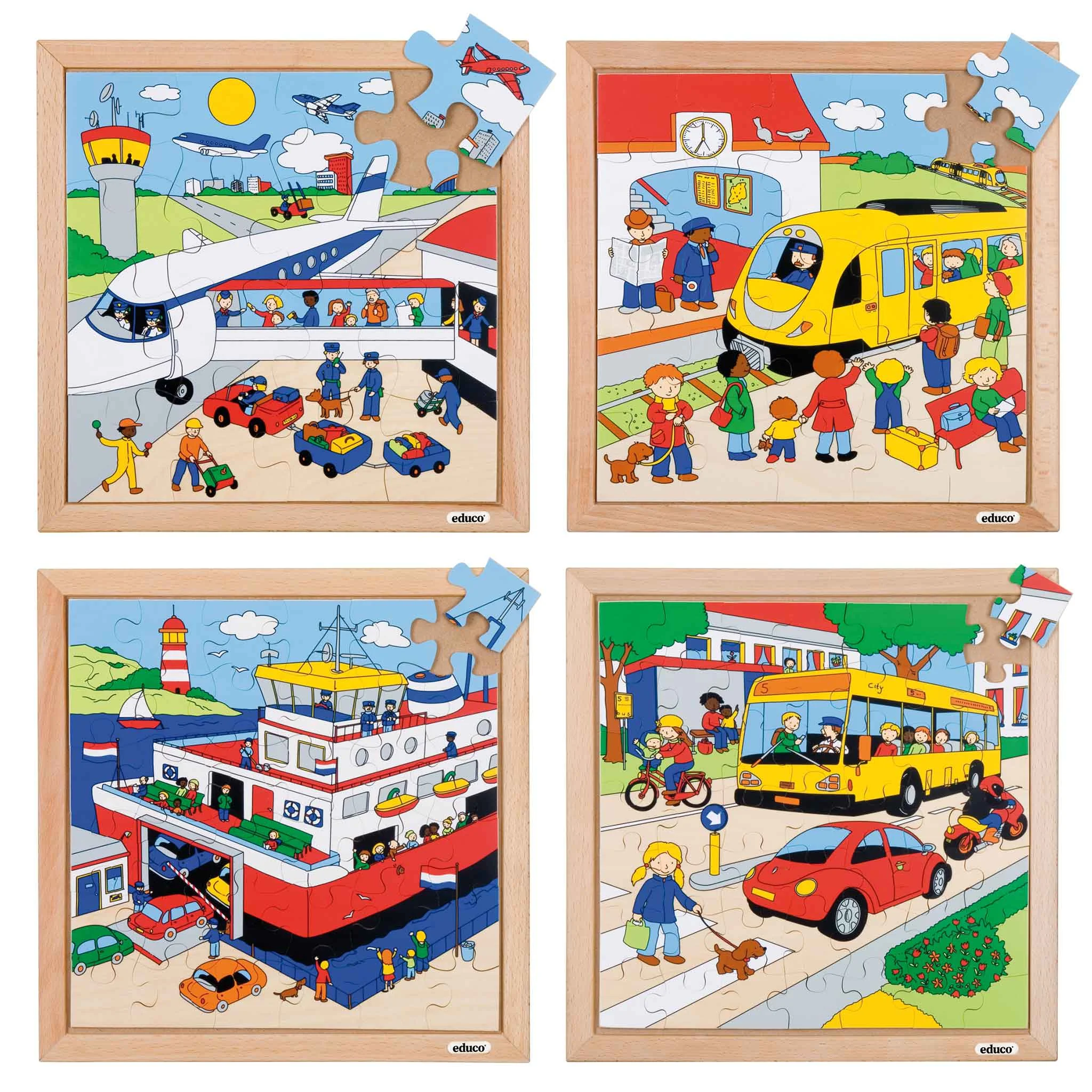 Puzzle, Kinderpuzzle, Transport, Verkehr, Bilderrahmen