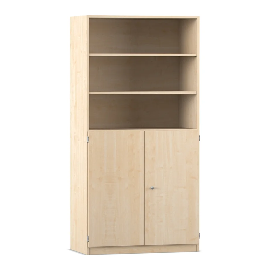 Bücherregal, Regal mit Schubladen, Holzregal, Offenes Regal, Schrank mit Türen