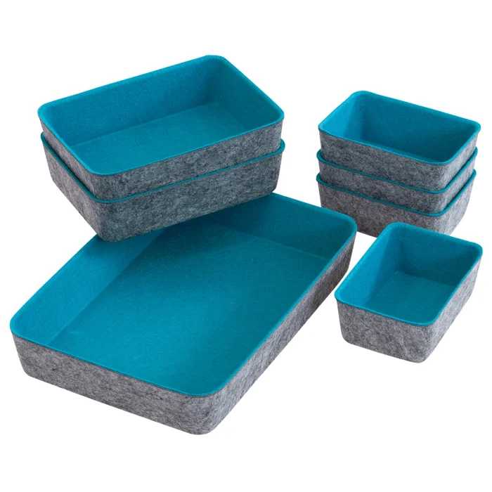 Aufbewahrungsboxen, Filz, Kasten, Bunte Innenfarbe, Set