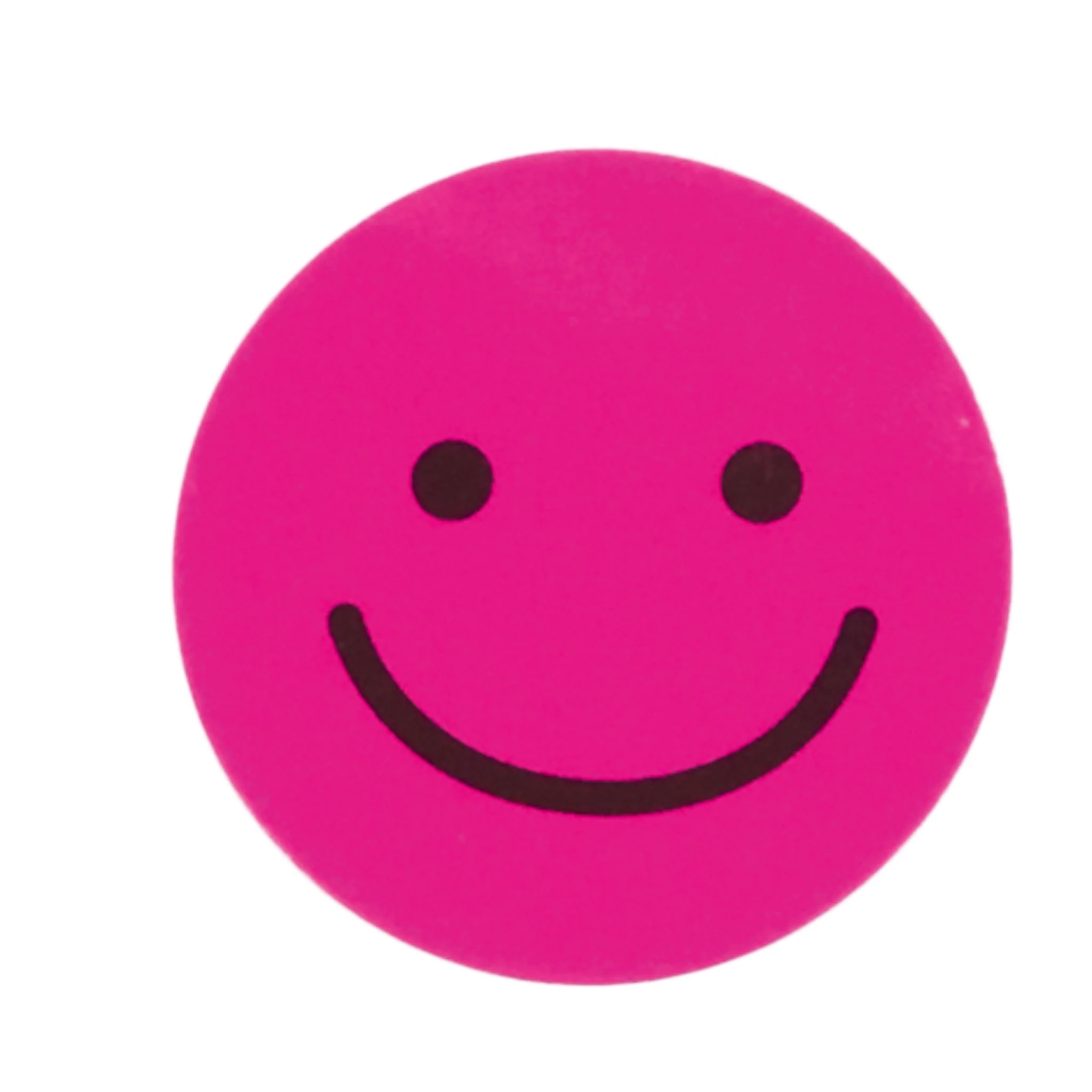 Smiley-Gesicht, rosa Knopf, runder Stein, Verzierung, niedliches Accessoire