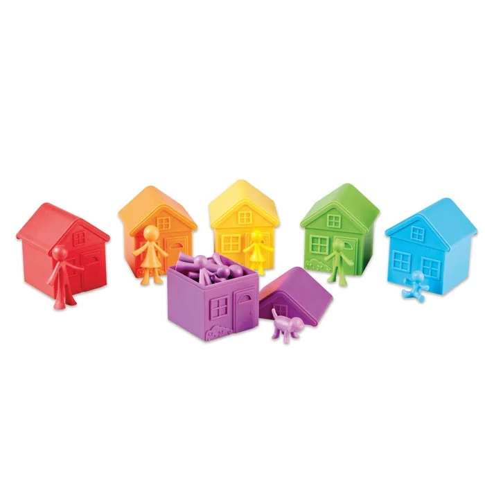 Spielzeughaus, Bauset, Kleine Figuren, Farbig, Shopper-Sets