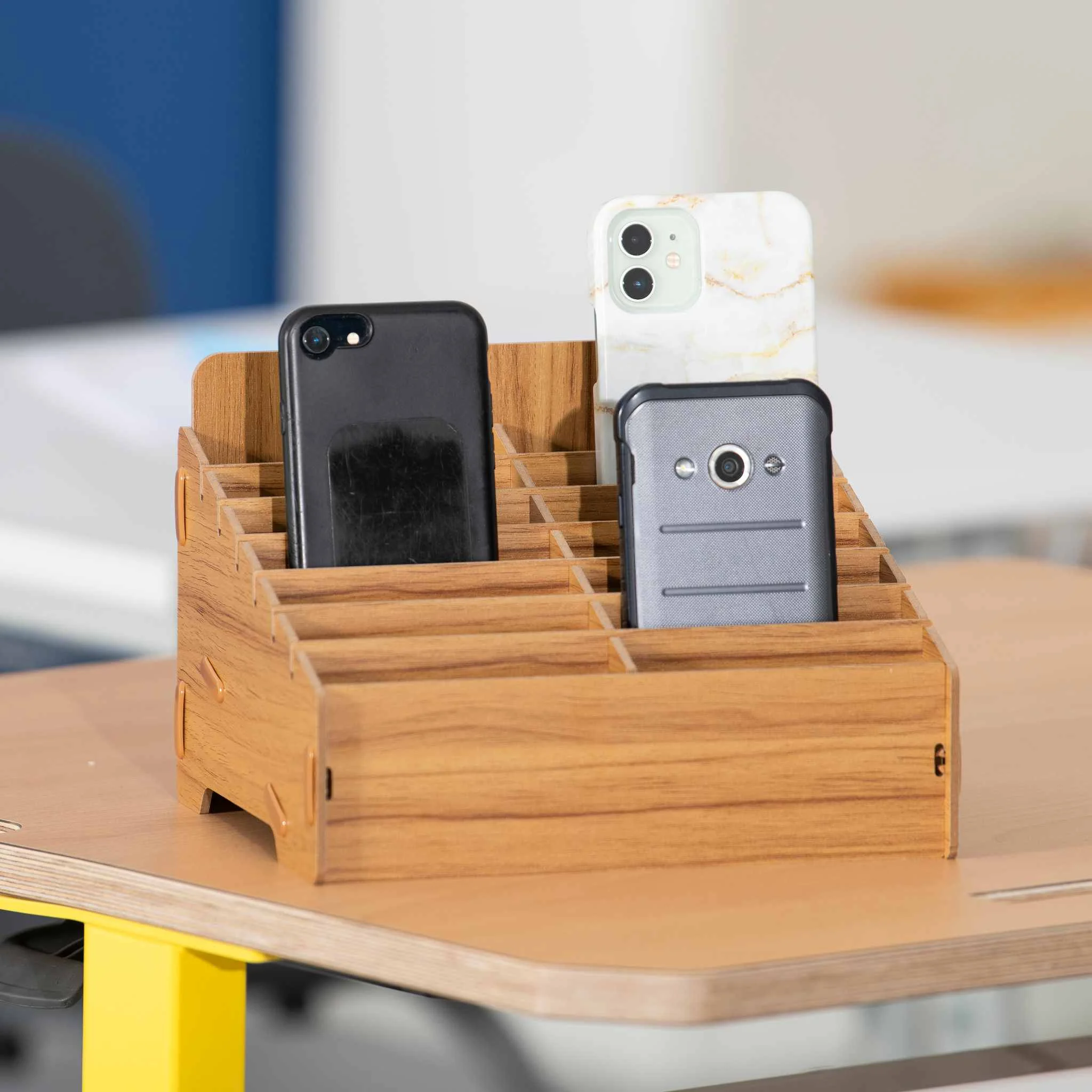 Telefonhalter, Holz-Organizer, Phone Dock, Schreibtisch-Organizer, Ladestation