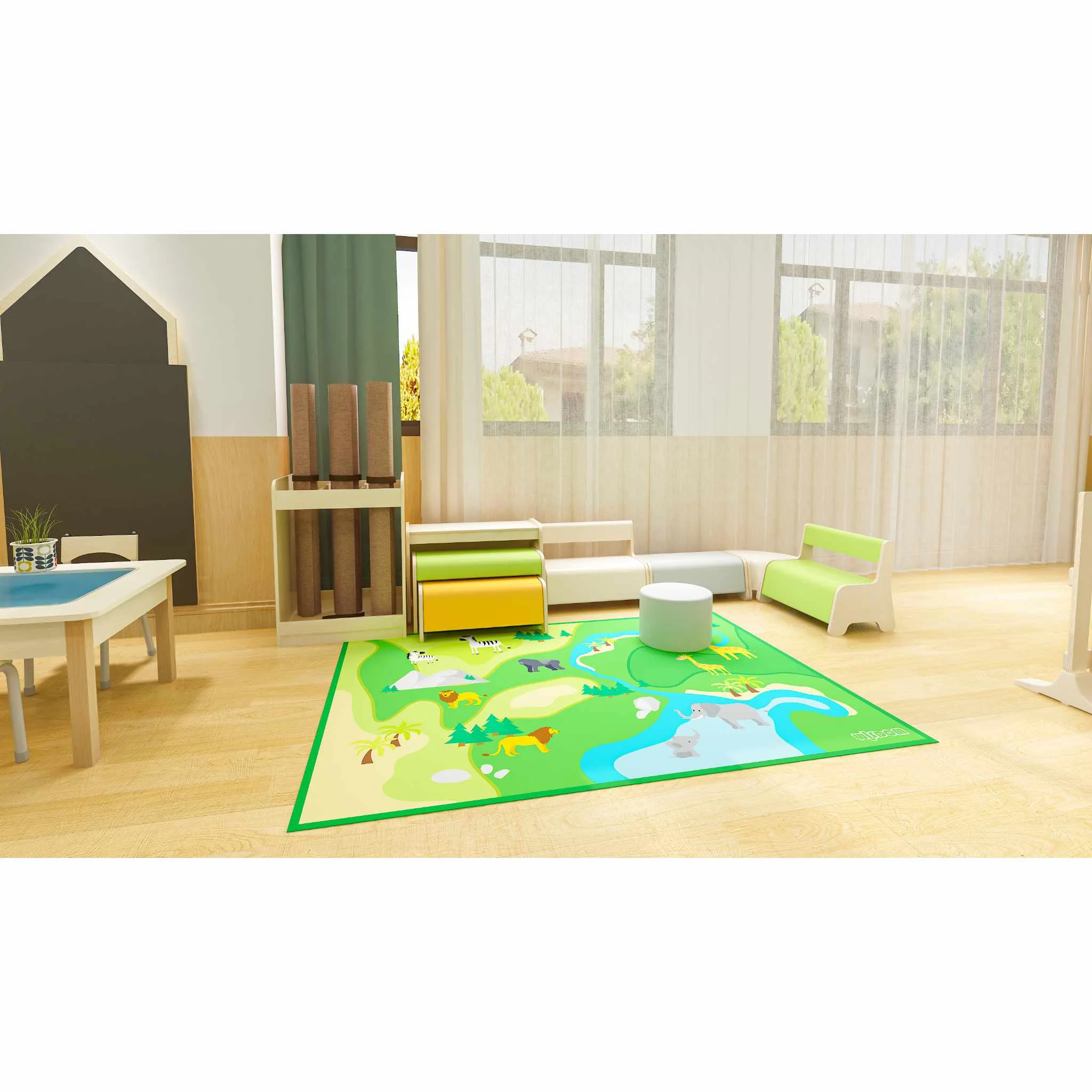 Kinderzimmer, Spielmatte, Tierwelt, Grün, Pflegetisch?