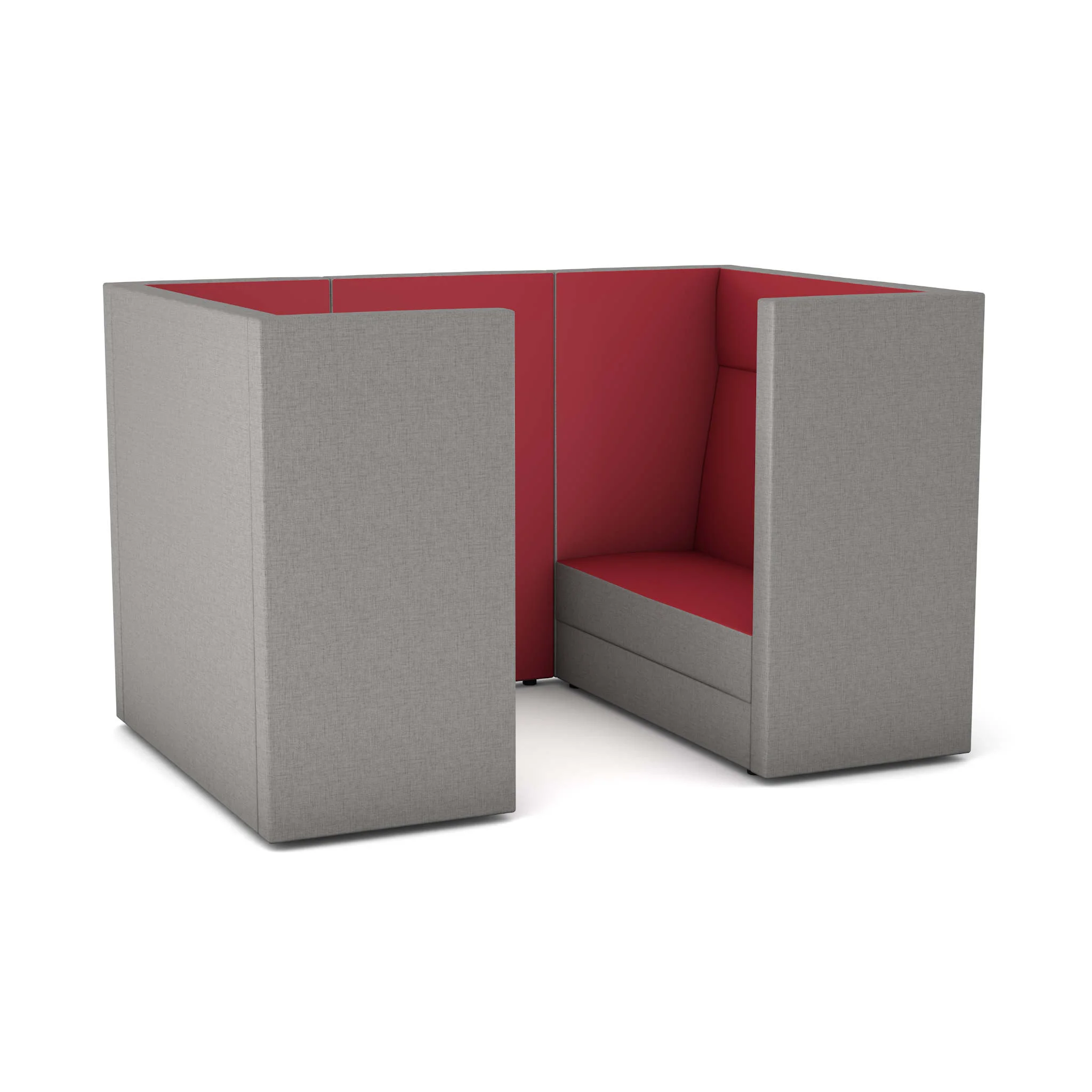 Sessel, Sitzbank, Eckmodul, grau, rot