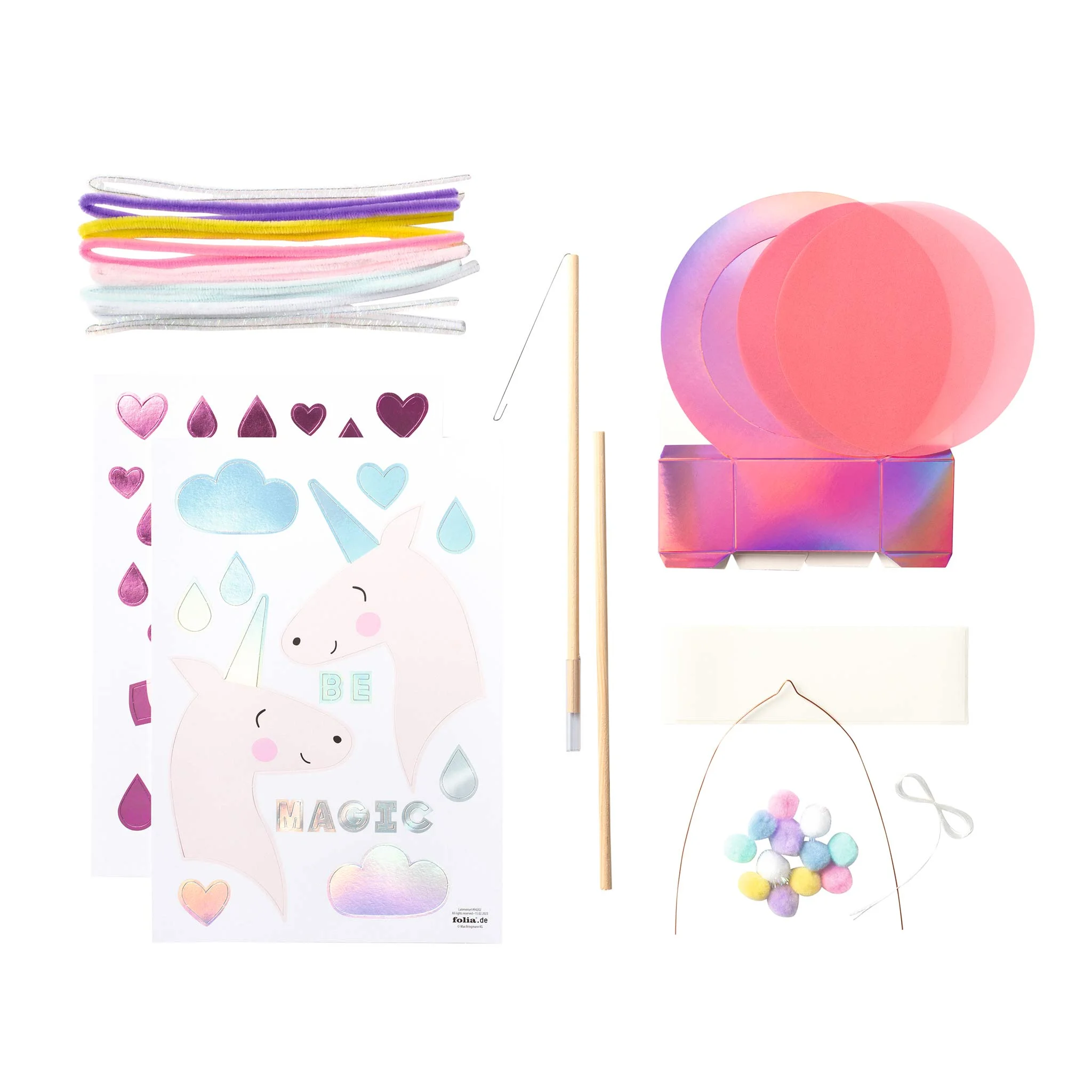 stickers, kreativset, unicorn, stickers-bogen, perlmuttfarben