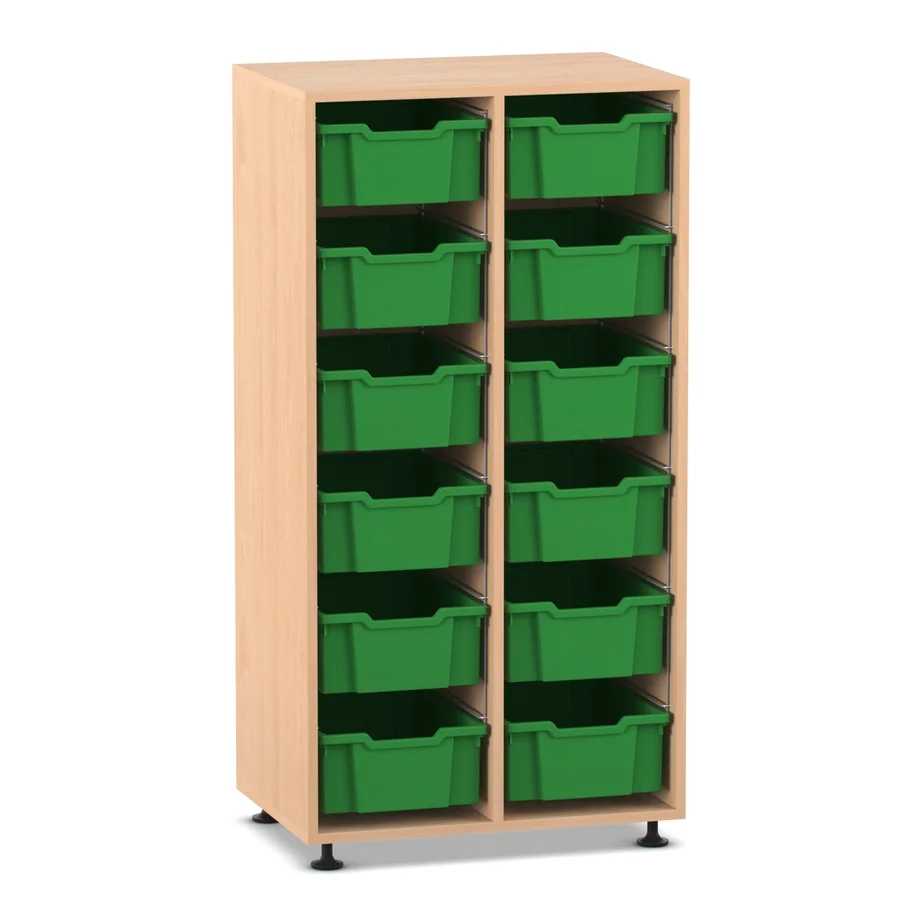 Apothekerschrank, Kasten mit Körben, Lagerboxen, Holzschrank, Grüne Aufbewahrungskörbe