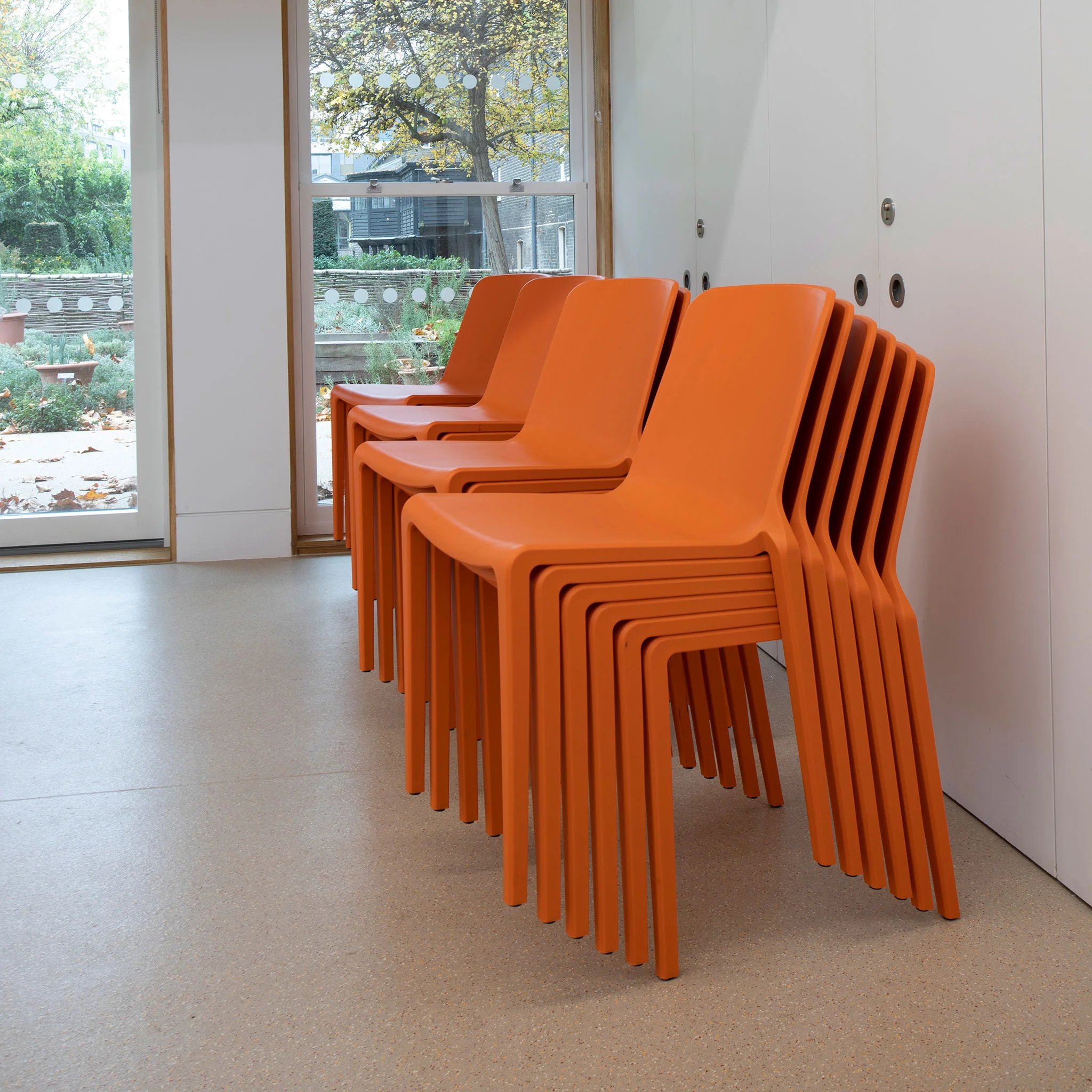 Stuhl, Stuhlstapel, Sessel, Orange, Stofffrei