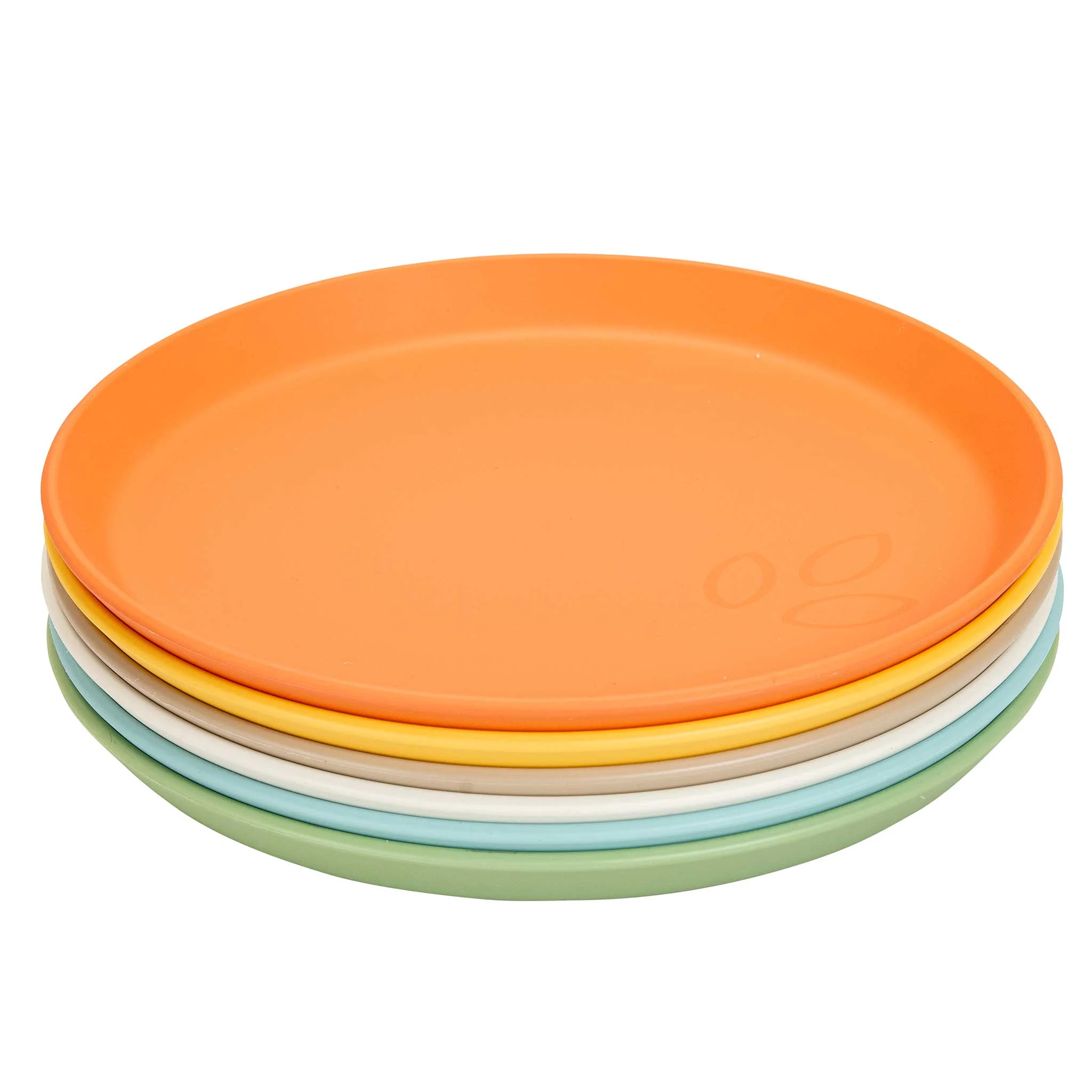 platte, salatplatte, farbiger stapel, orangene rplatte, mehrfarbig