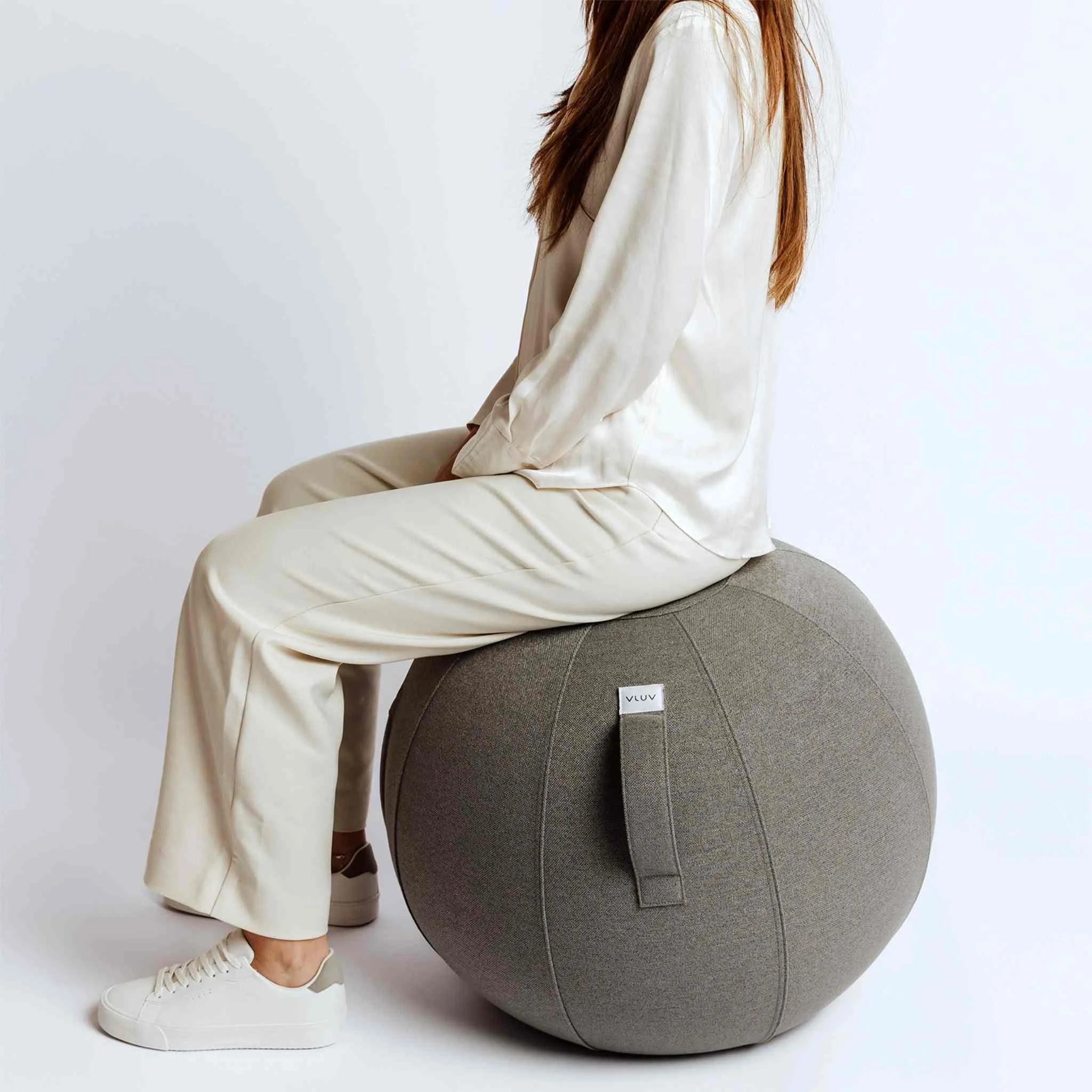 Sitzball, Stoffbezug, grau, ergonomischer Sitz