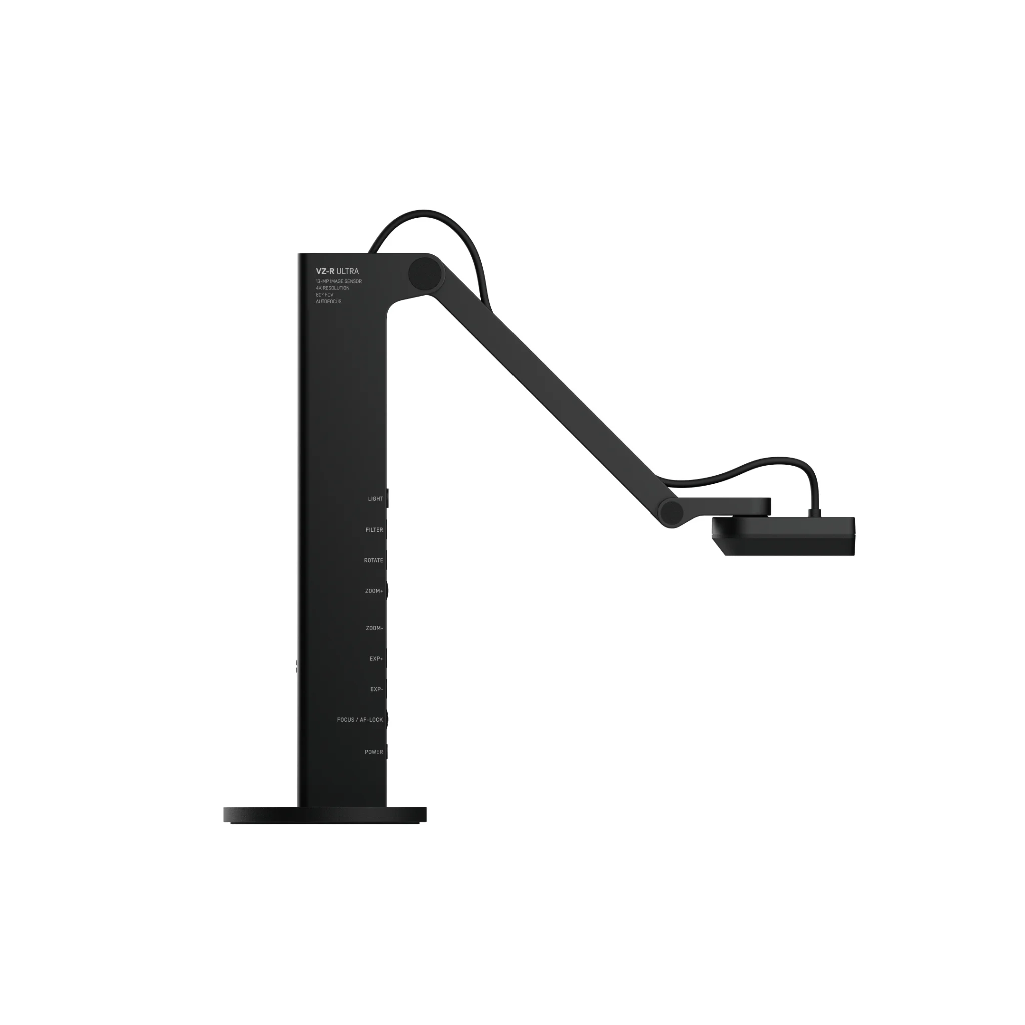 Schreibtischlampe, Schwenkarmlampe, schwarz, verstellbar, LED-Licht