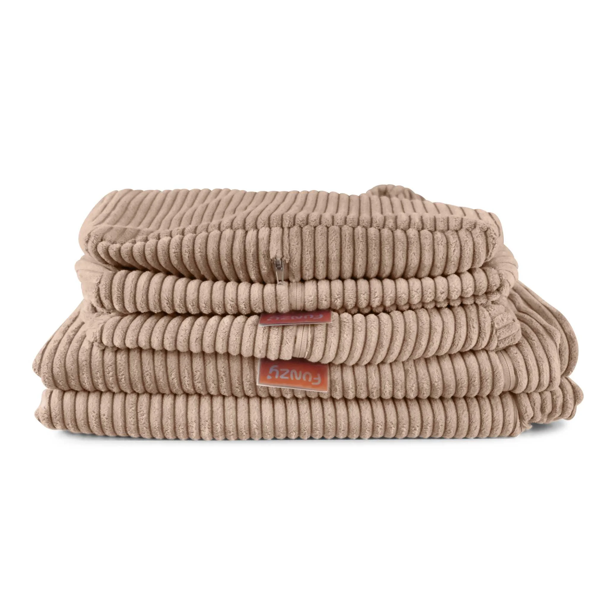 Plüschdecke, Kratzkordel, Beige, Fleece, Wärmedecke