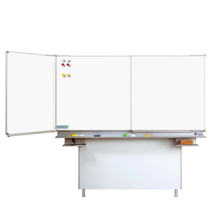 Whiteboard, Dry erase, Triple panel, Marker tray, Magnetic board