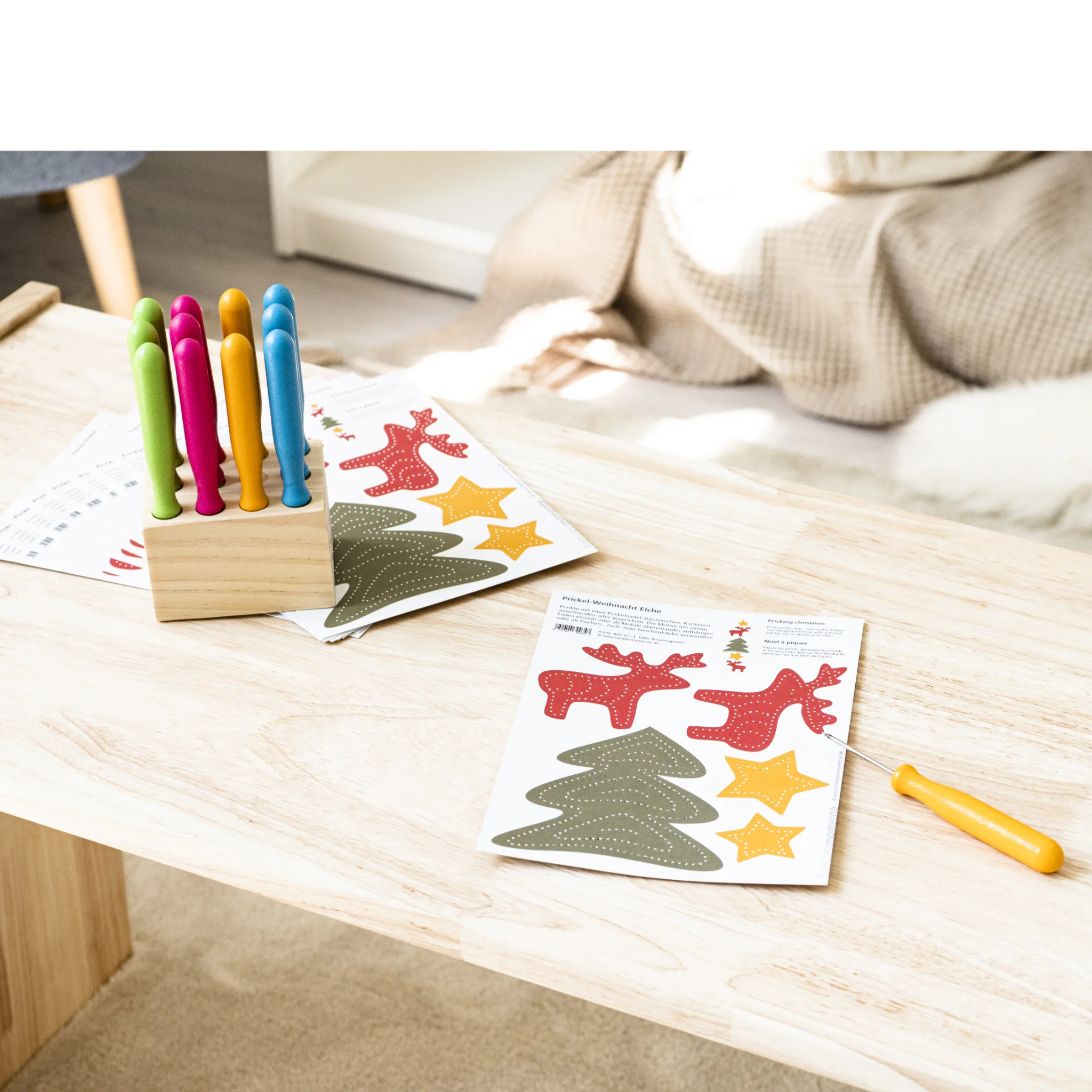 Knete-Set, Stempelholz, Malwerkzeug, Weihnachtsdesign, Aufkleberbogen