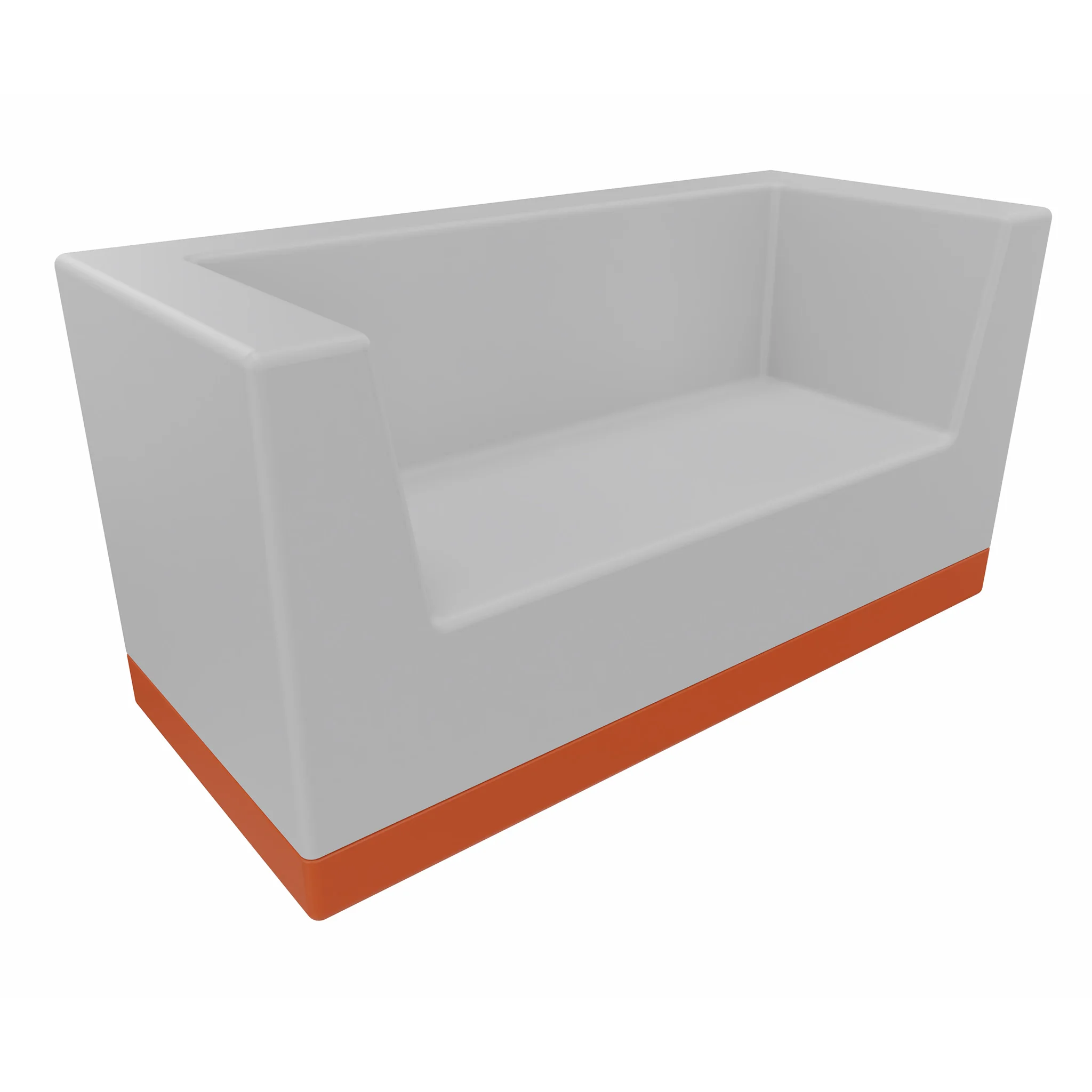 Sofa, Couch, Weiße, Armlehnen-Sofa, Orangene Basis