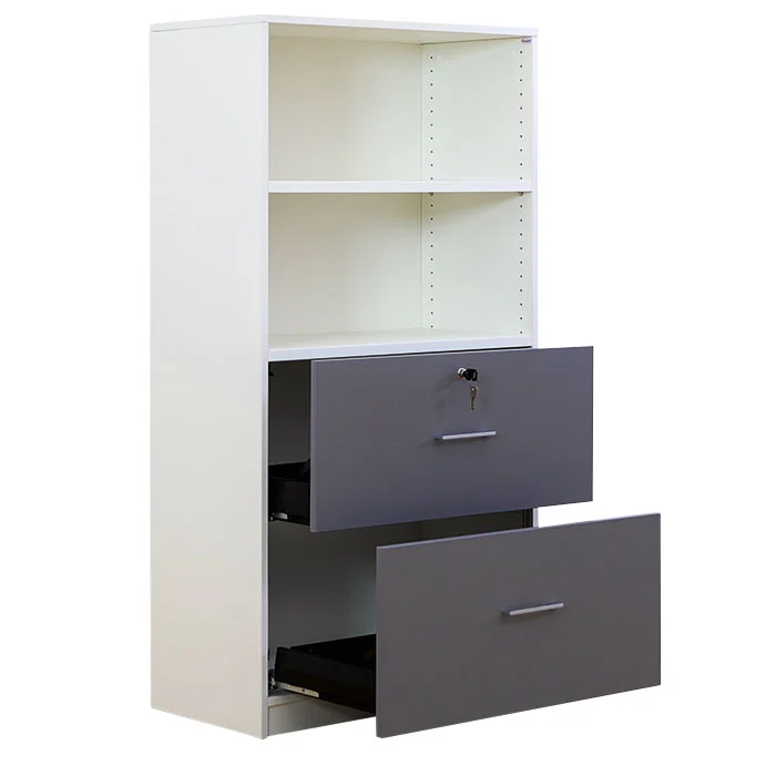 Regal, Schrank, Schubladen, weiß, grau