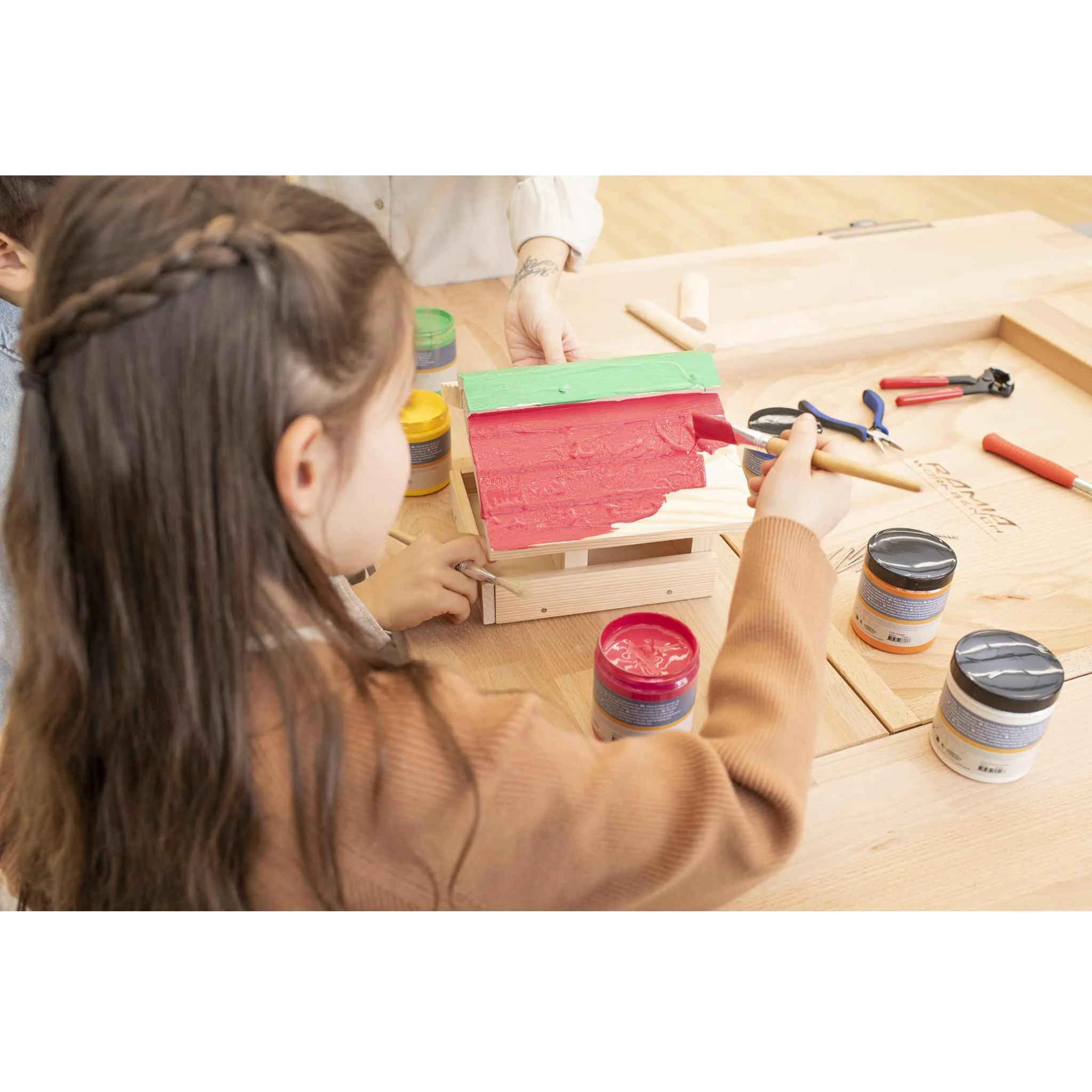 Holzpanel, Malerei, Kinderkunst, Pinsel, Farbpalette