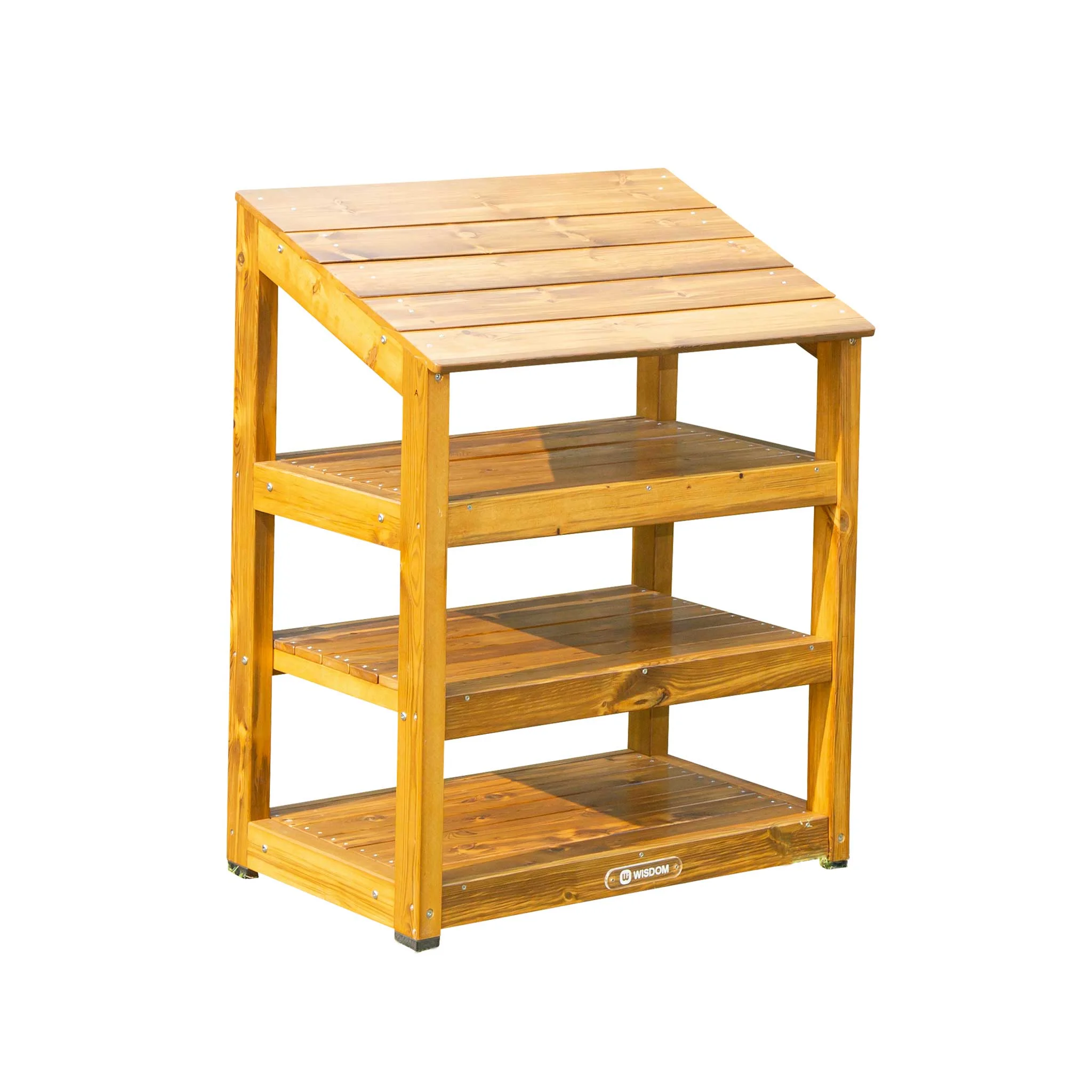 Holzregal, Holzständer, Regal mit Platten, Holzregal Mehrstufig, Holzregal mit Dach