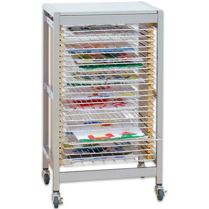 Trocknungswagen Midi für 25 Bilder DIN A3, Silber