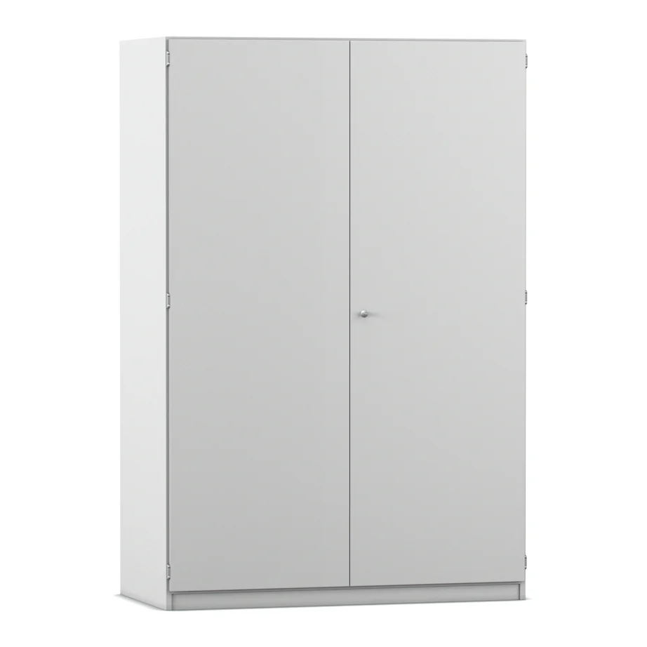 Schrank, Kleiderschrank, Zweistürig, Metall, Grau