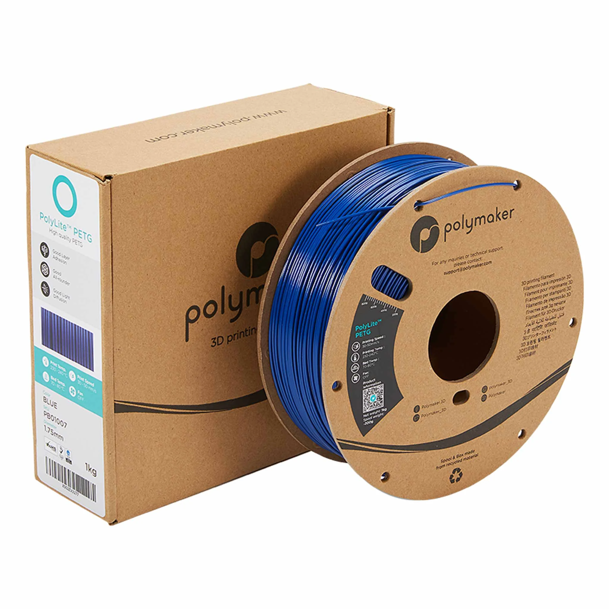 3D-Druck, PETG, Blauer Filament, Filamentenspul, 1 kg