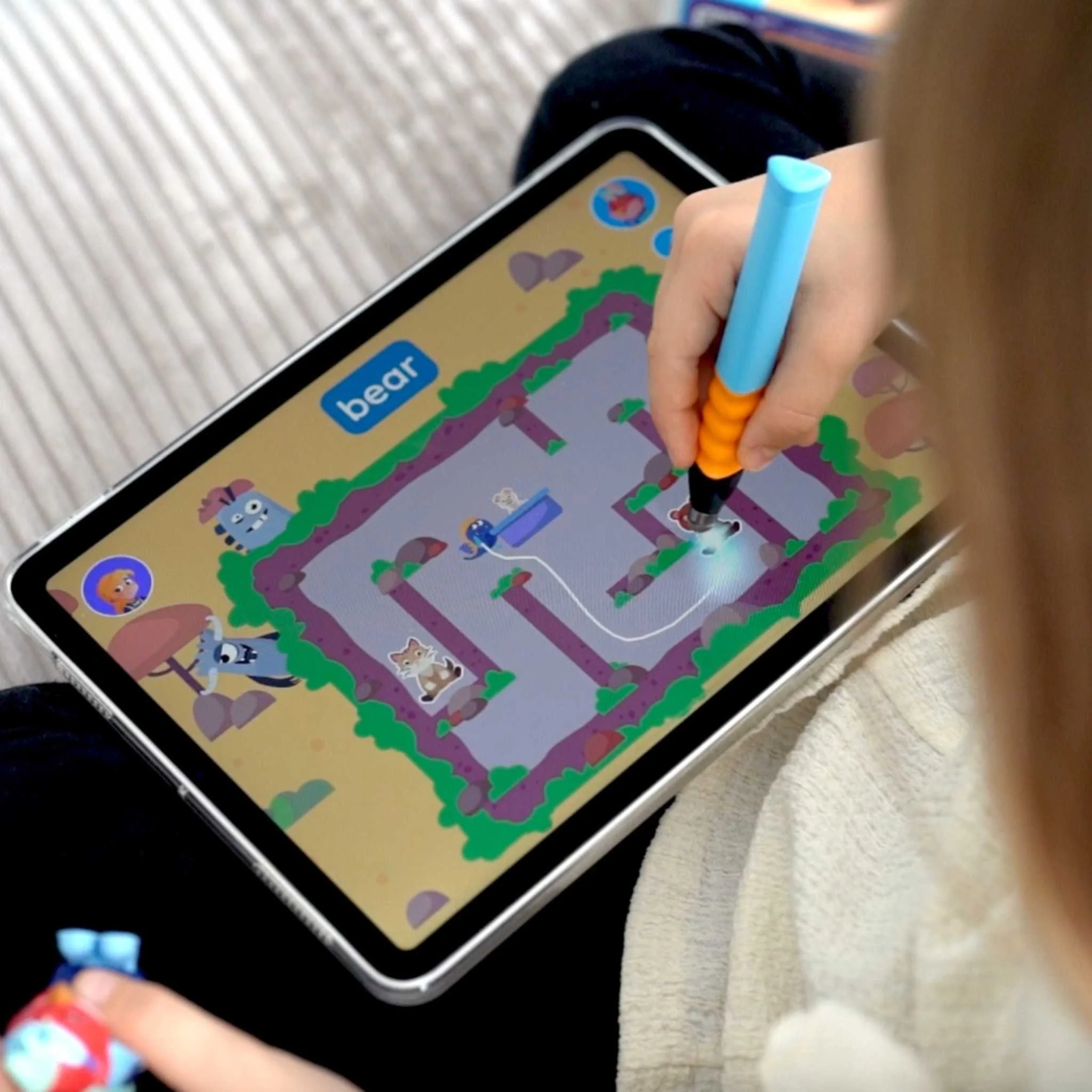 tablet, zeichnen, Stift, Kind, Spielbildschirm