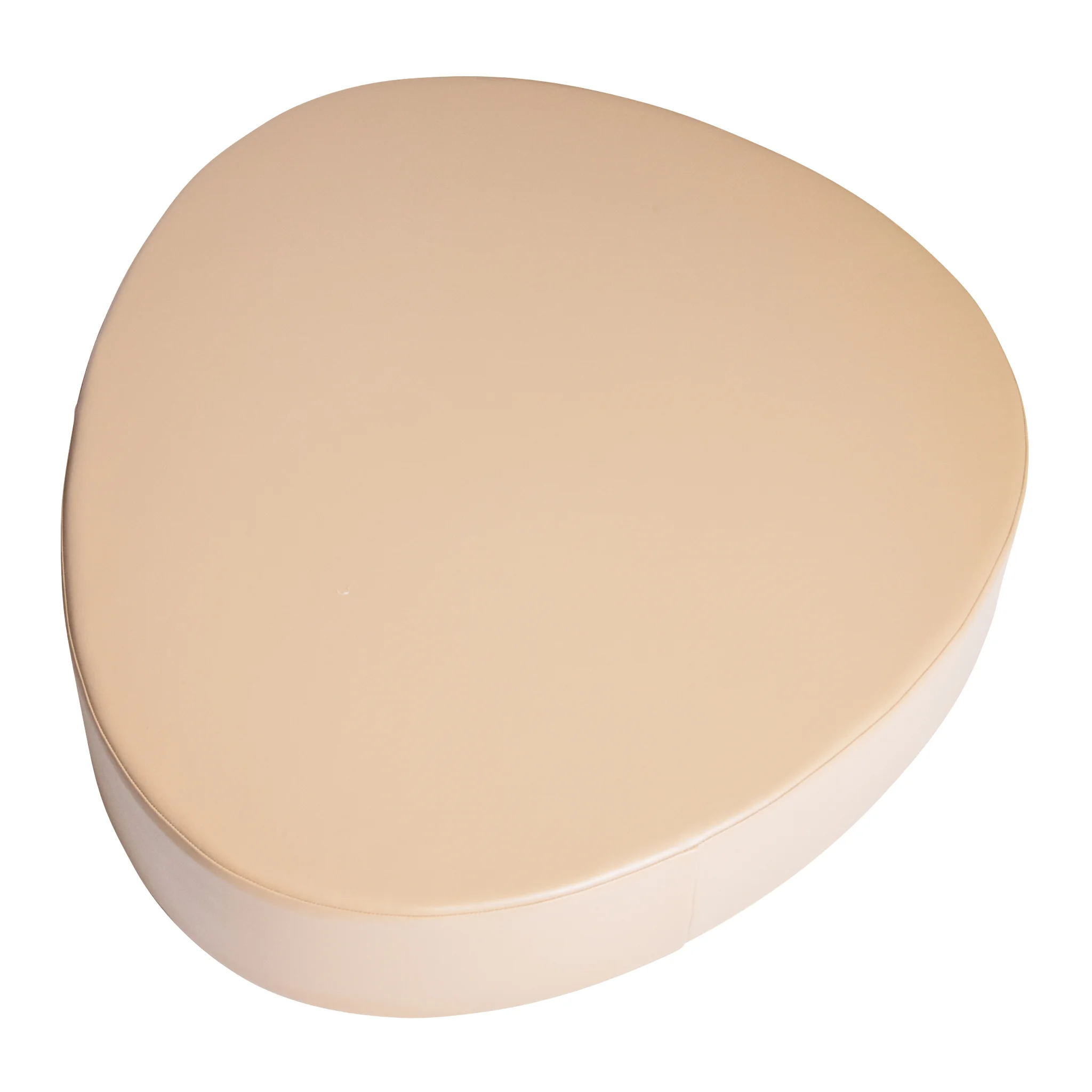 Sitzkissen, Beige, Rund, Kunstleder, Kissenbezug