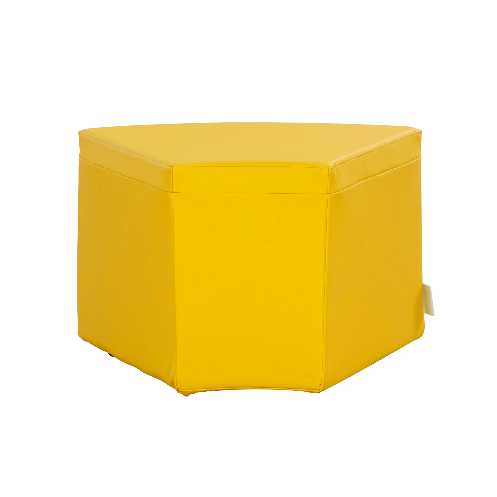 stuhl, hocker, gelb, künstleder, quadratisch