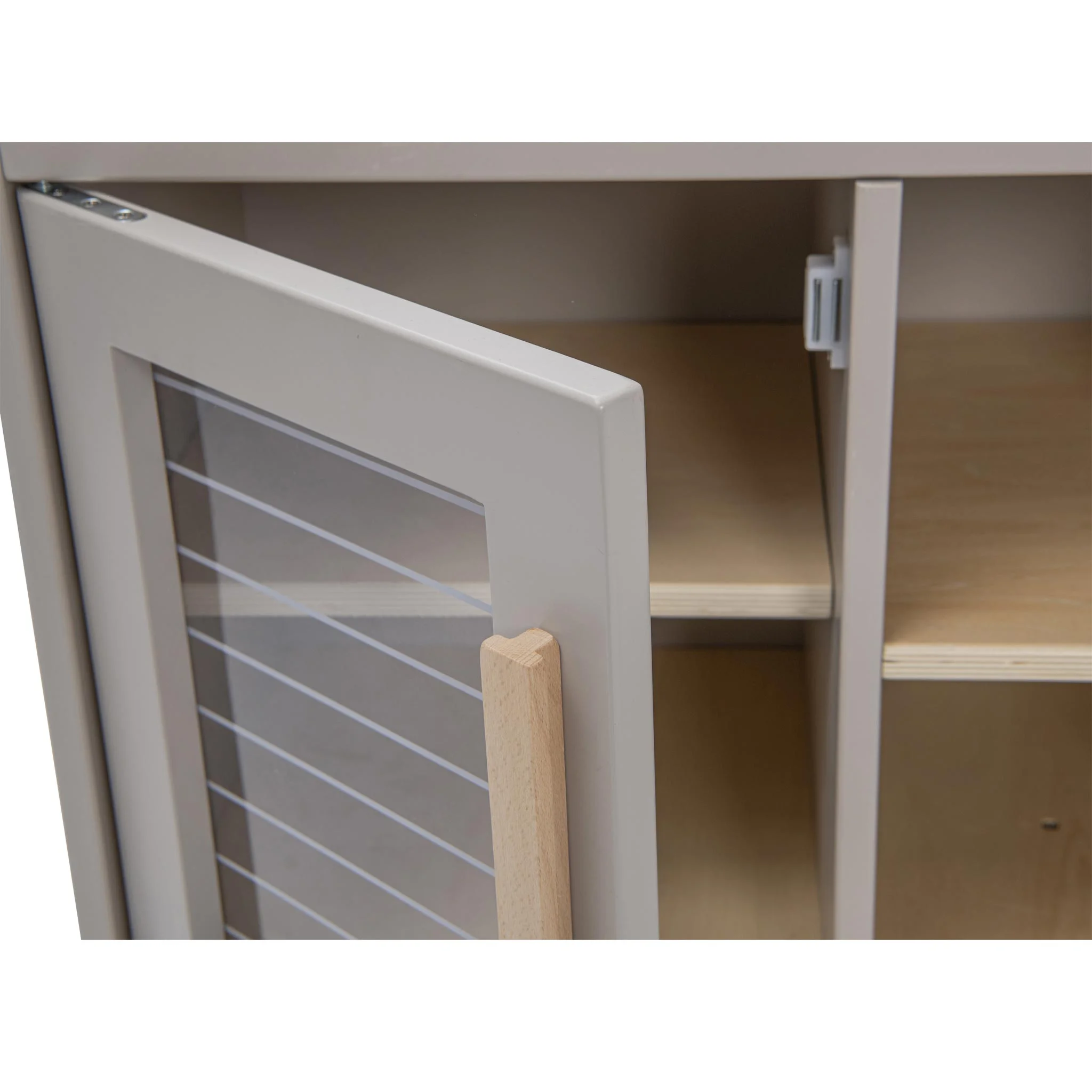 Schrank, Vitrine, Schranktür, Holzgriff, glasfront
