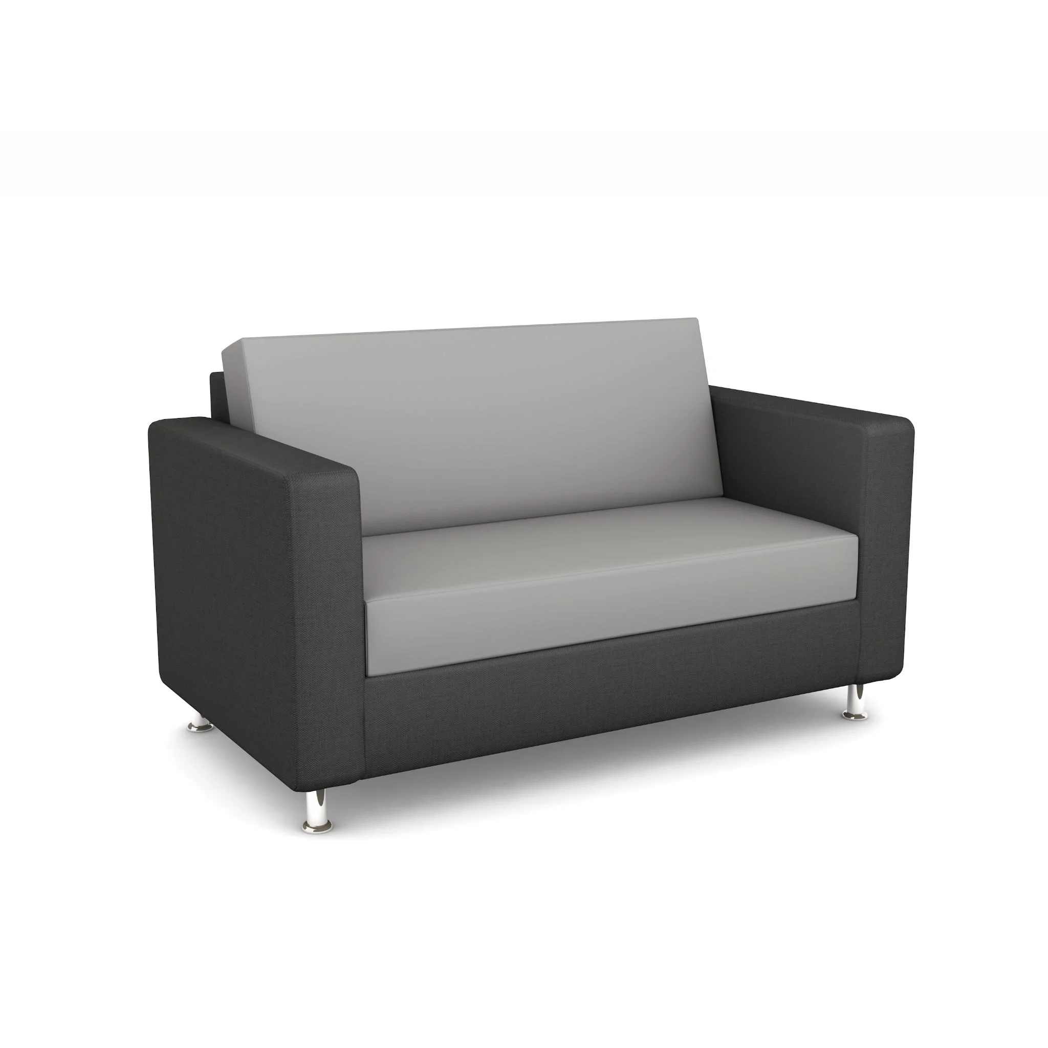 Sofa, Zweisitzer, grau, Stoffbezug, Metallfüße