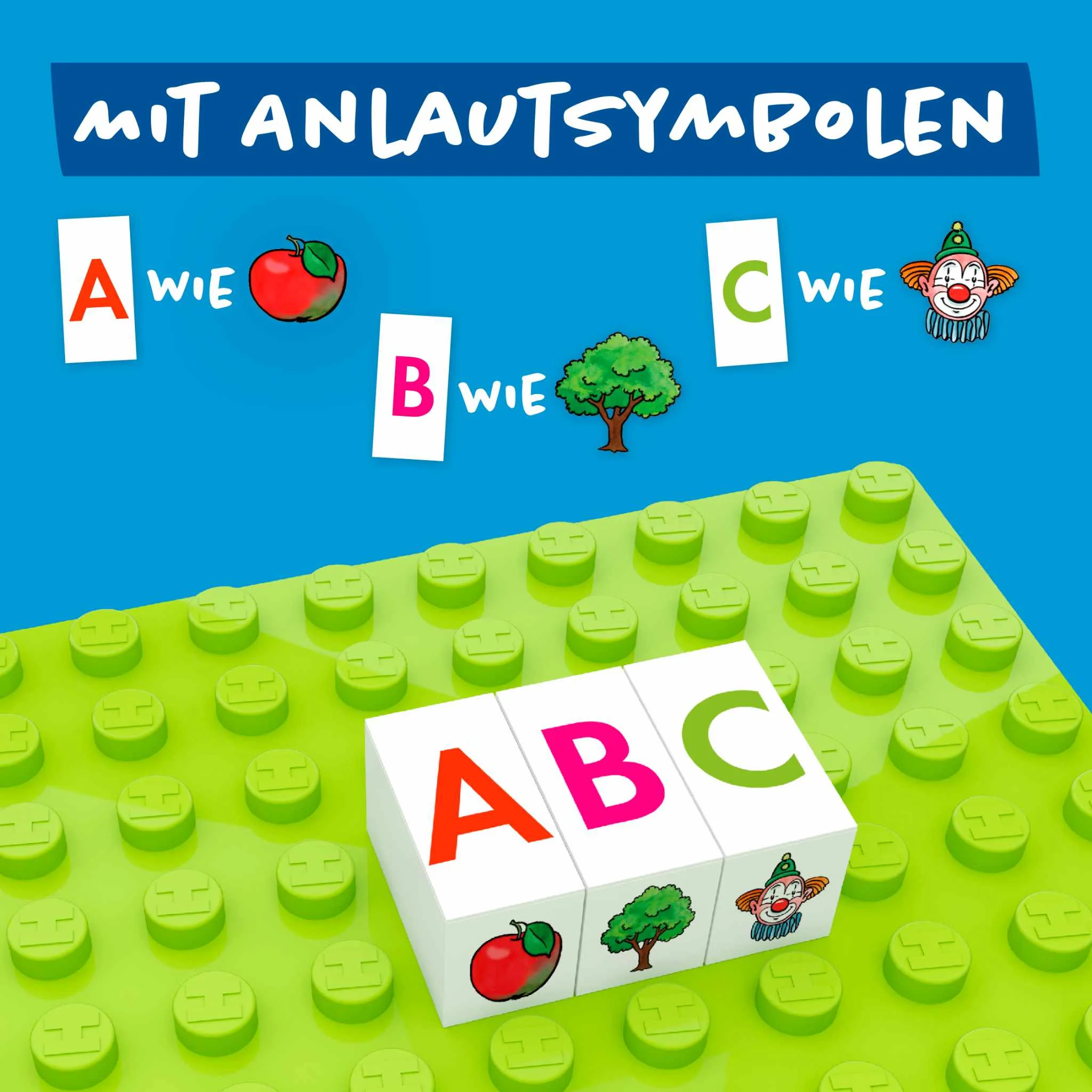 Baustein, ABC-Block, Lego-ähnlich, Kinder-Spielzeug, Karten-Aufdruck